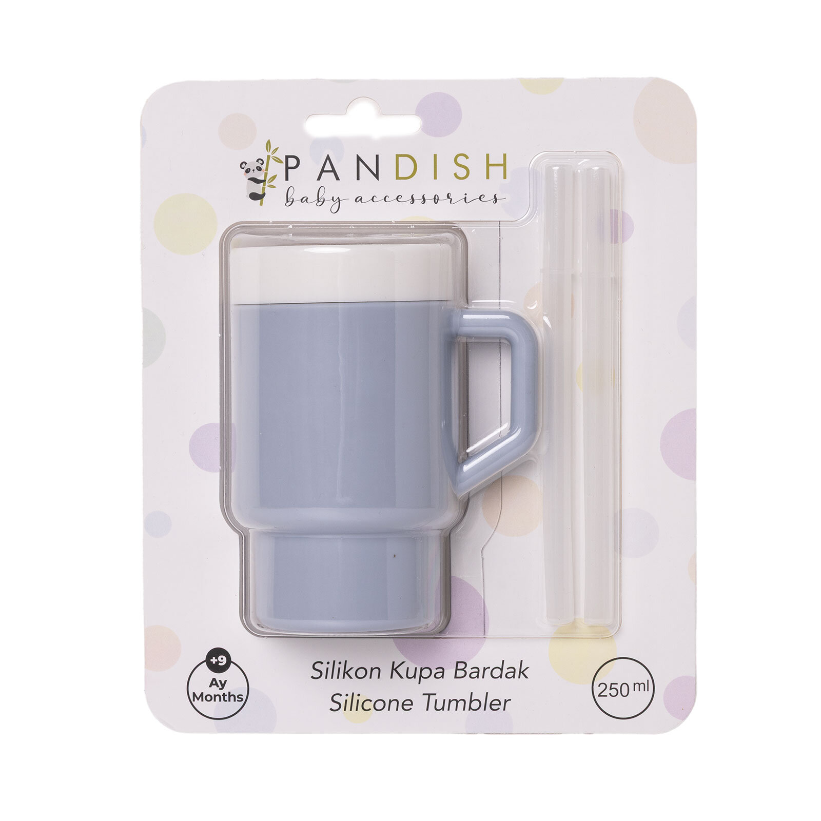 Mugley Tek Kulplu Pipetli Silikon Bardak Sky Blue