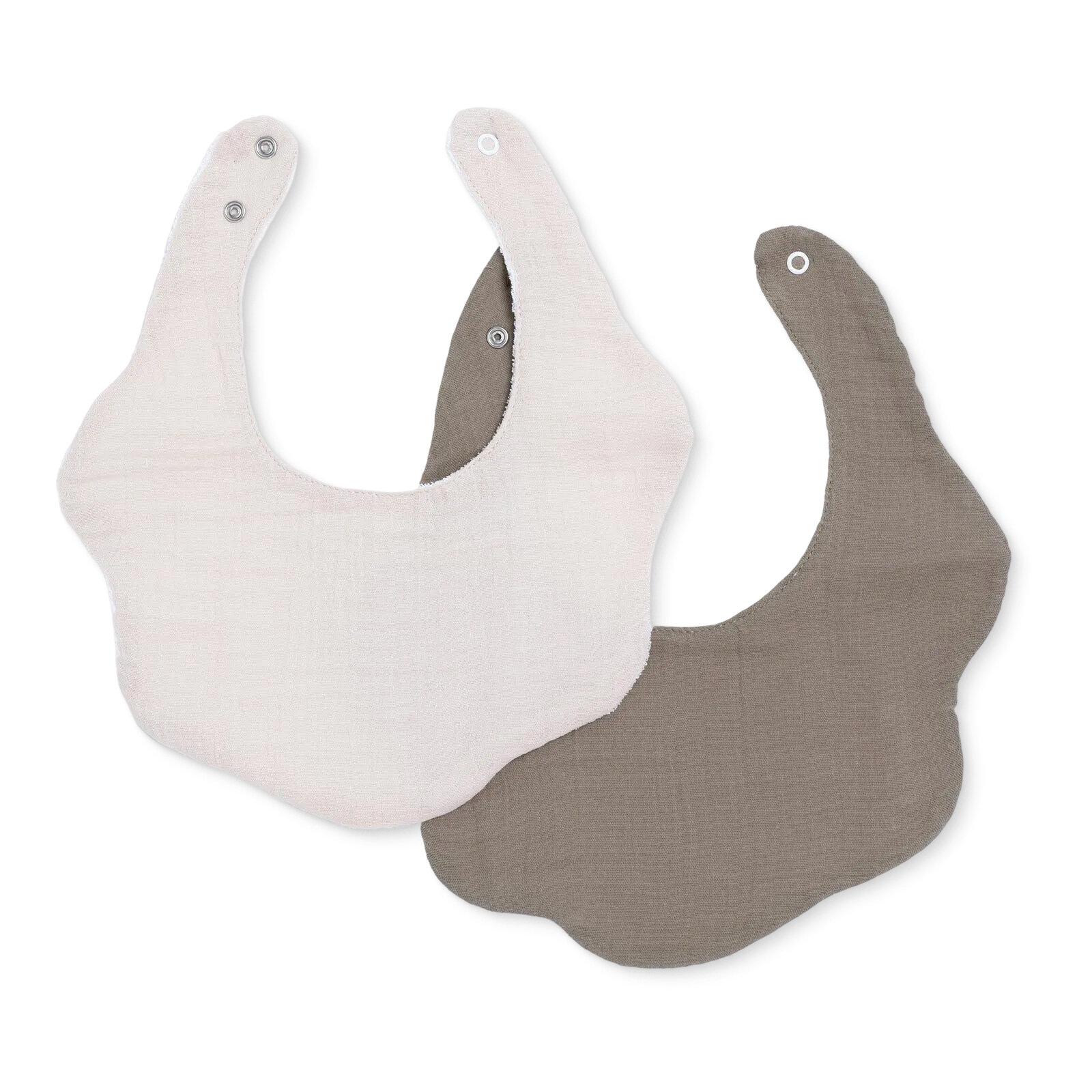 Müslin Çiçek Mama Önlük Ekru-Sütlü Kahve