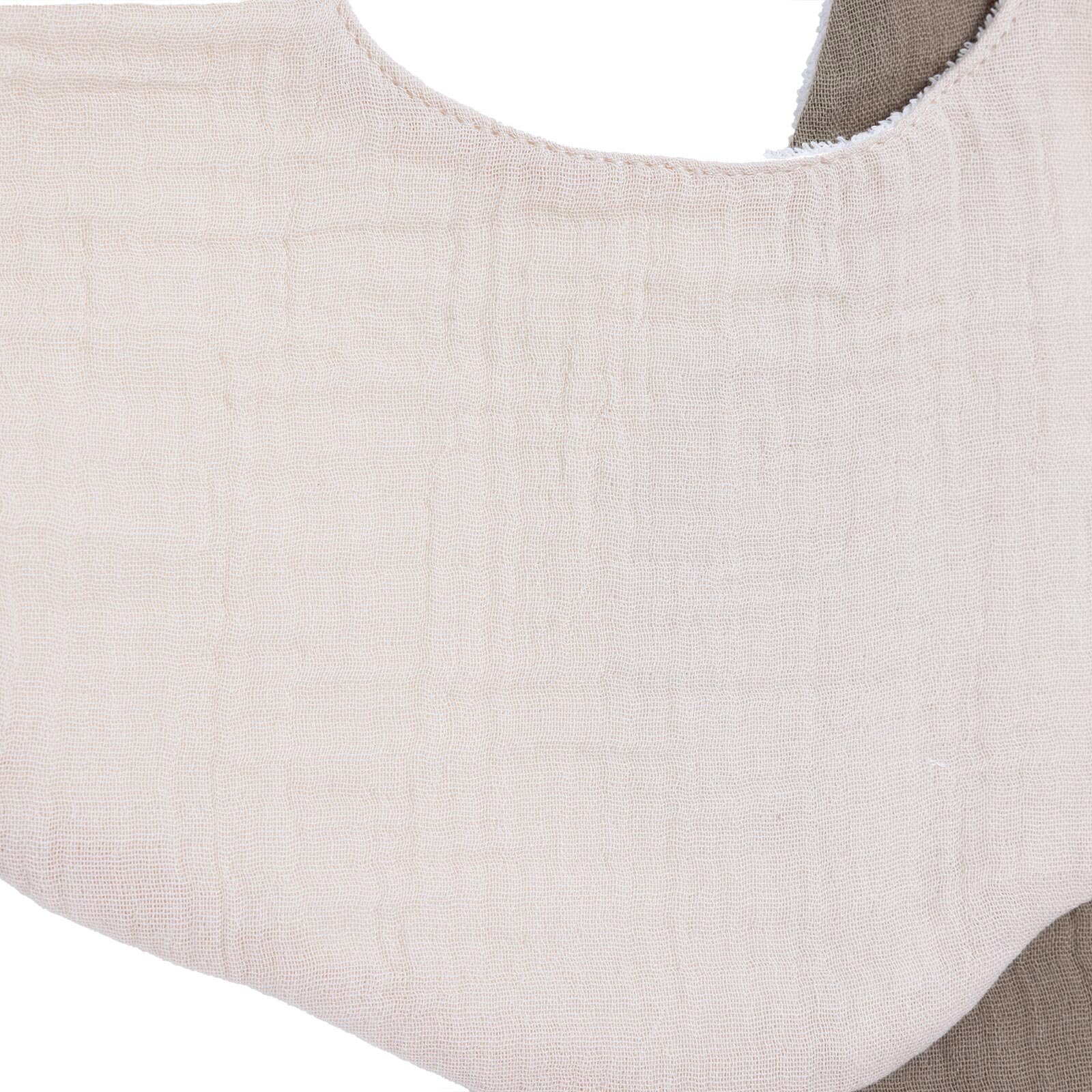 Müslin Çiçek Mama Önlük Ekru-Sütlü Kahve