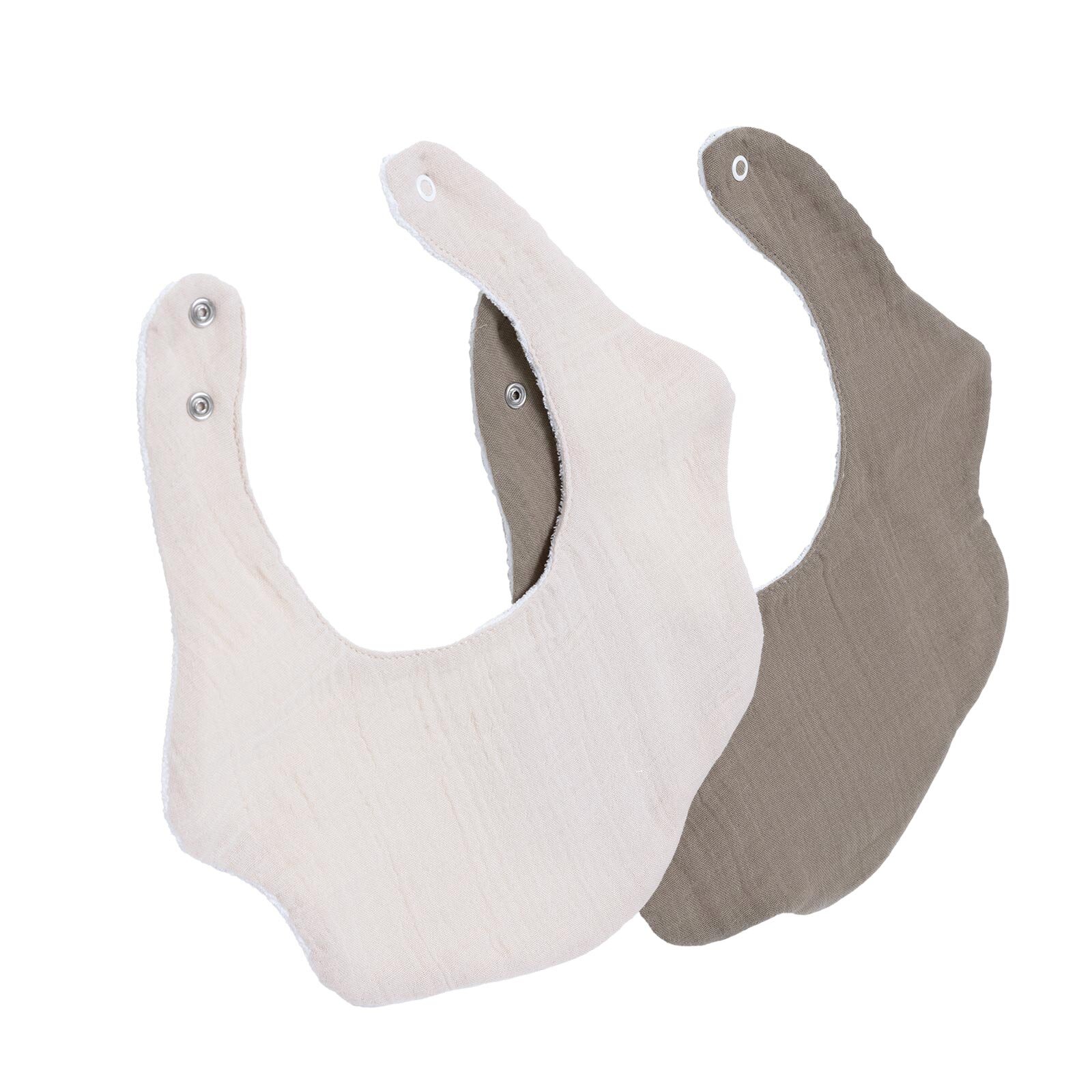 Müslin Çiçek Mama Önlük Ekru-Sütlü Kahve