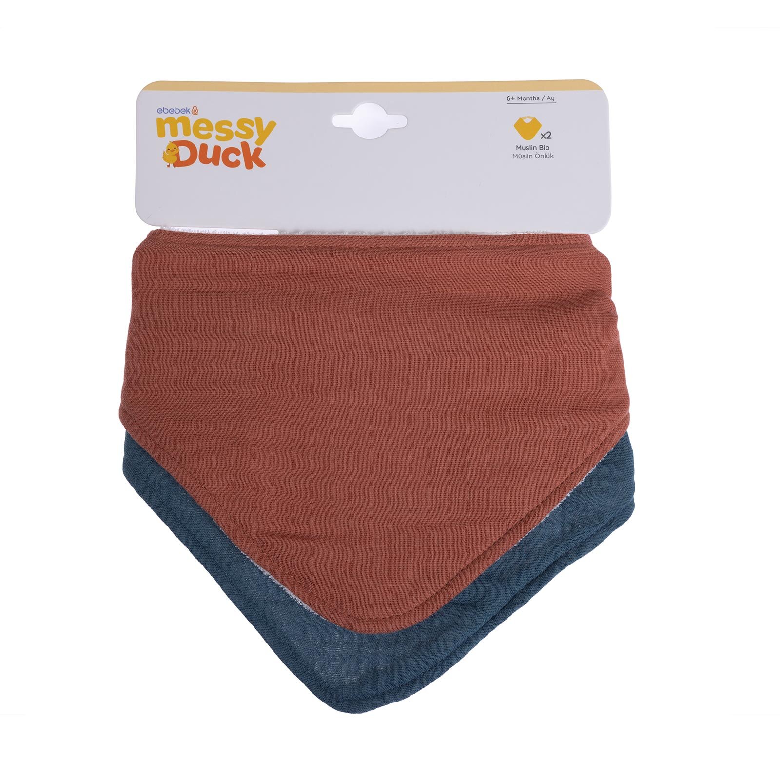 Müslin Fular Önlük 2'li Kiremit - Mavi