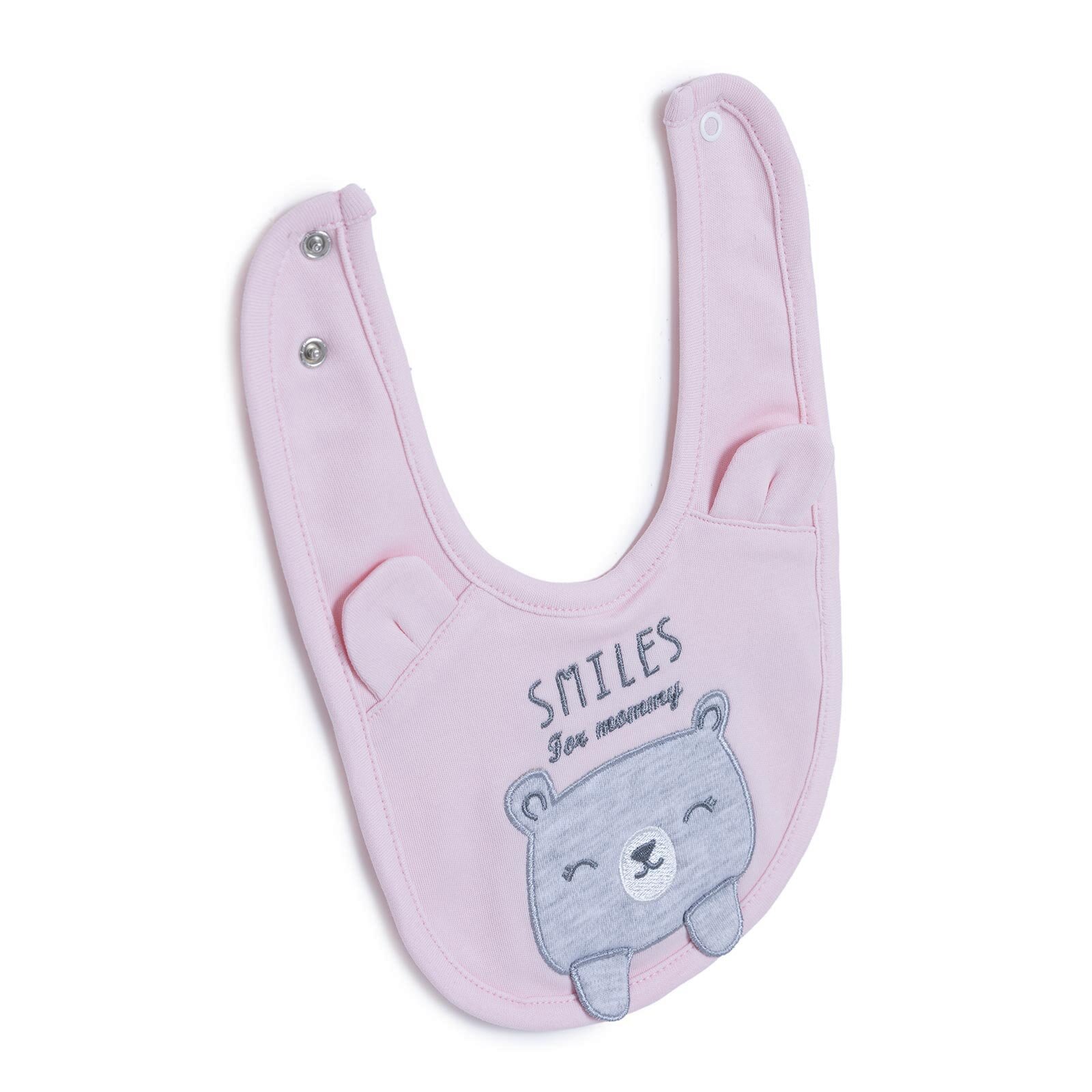 Nakışlı Kulaklı Mama Önlük - Kız Nakışlı Kulaklı Mama Önlük - Kız