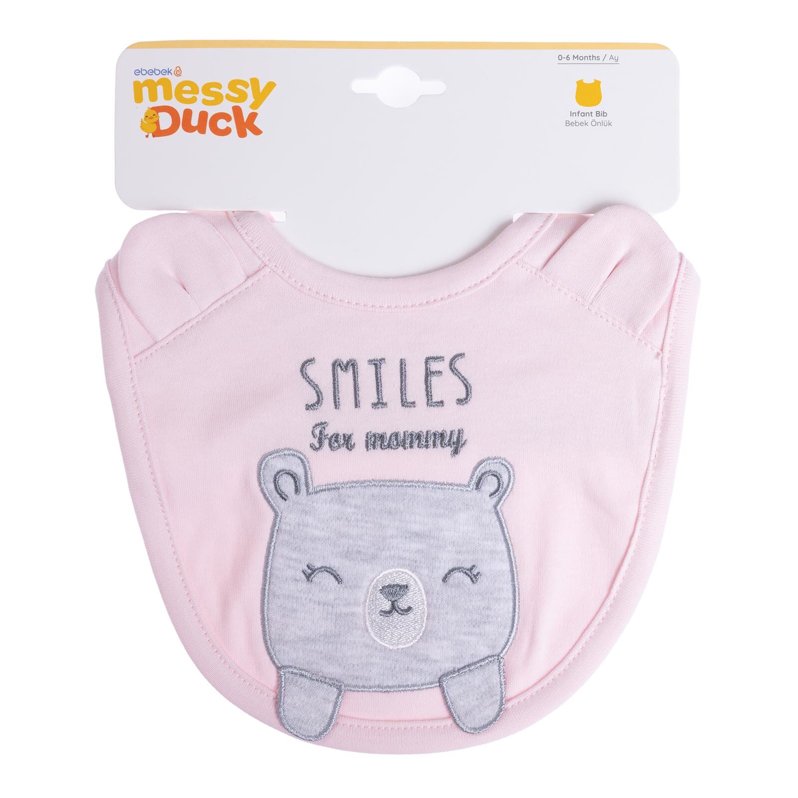 Nakışlı Kulaklı Mama Önlük - Kız