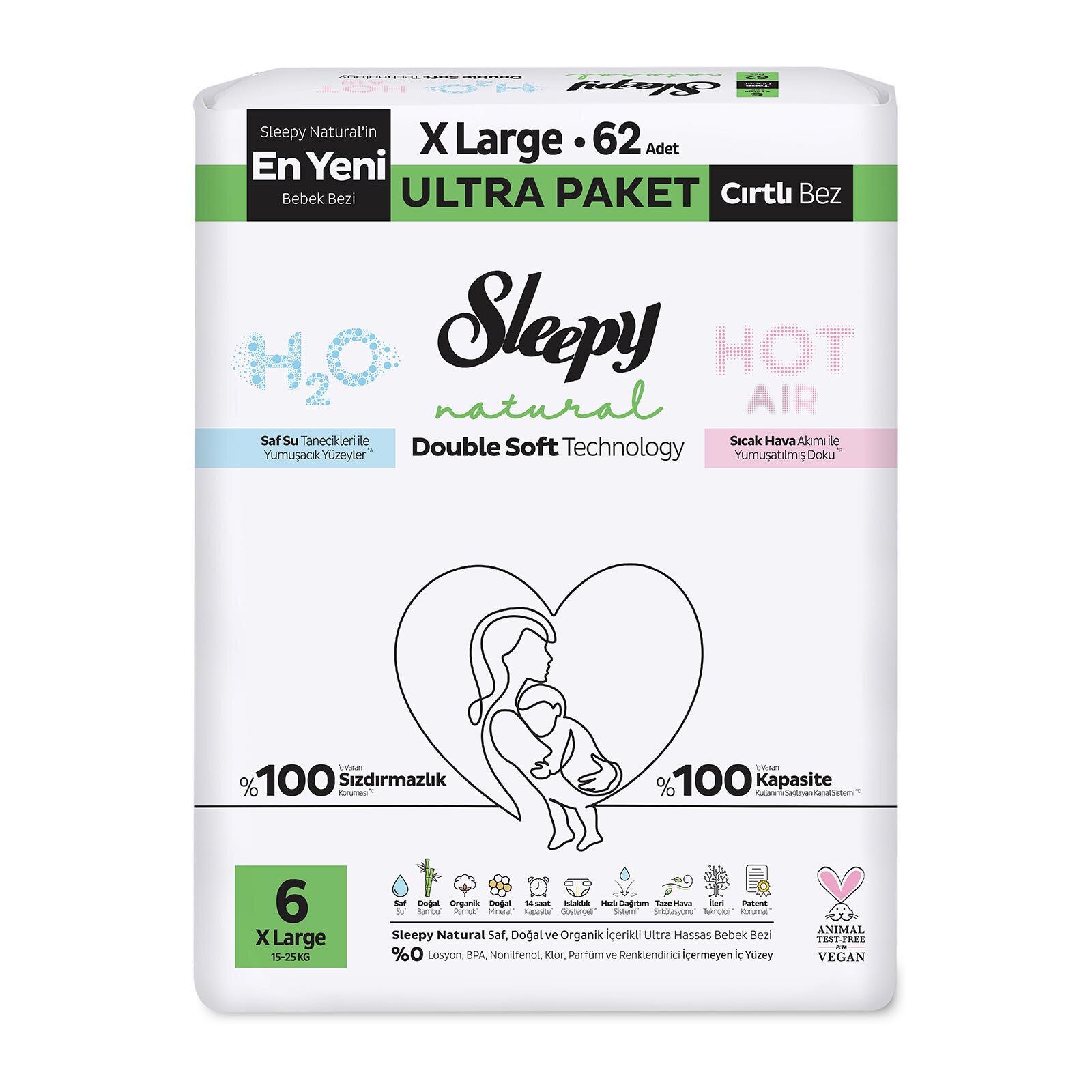 Natural 6 Beden 62 Adet