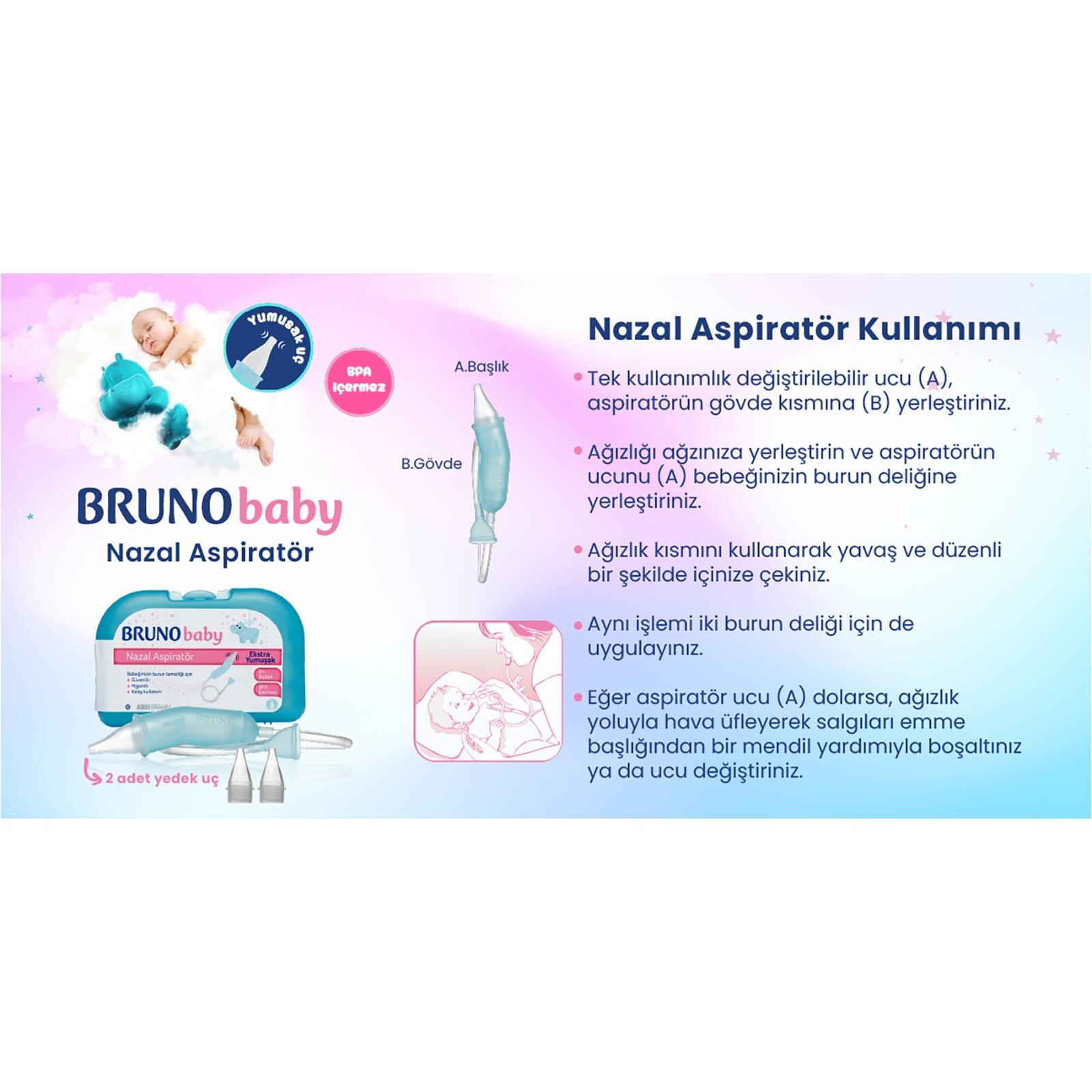 Nazal Bebek Burun Aspiratörü