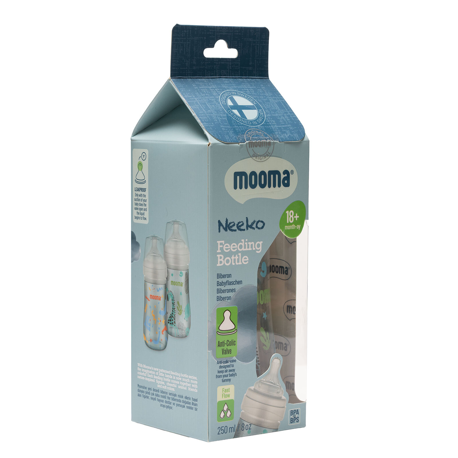 Neeko Hayvan Desenli Biberon 250 ml Hızlı Akış