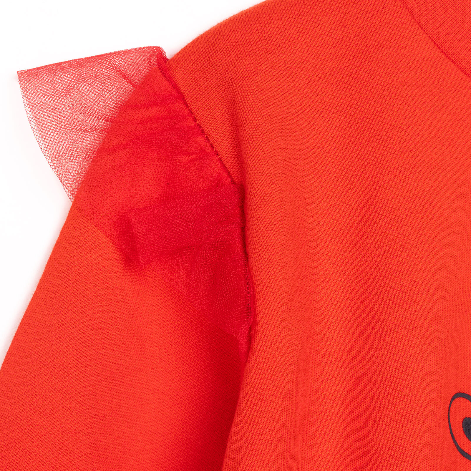 Kız Bebek Sweatshirt İki İplik Kumaş New Year Party Bisiklet Yaka Uzun Kol Kırmızı