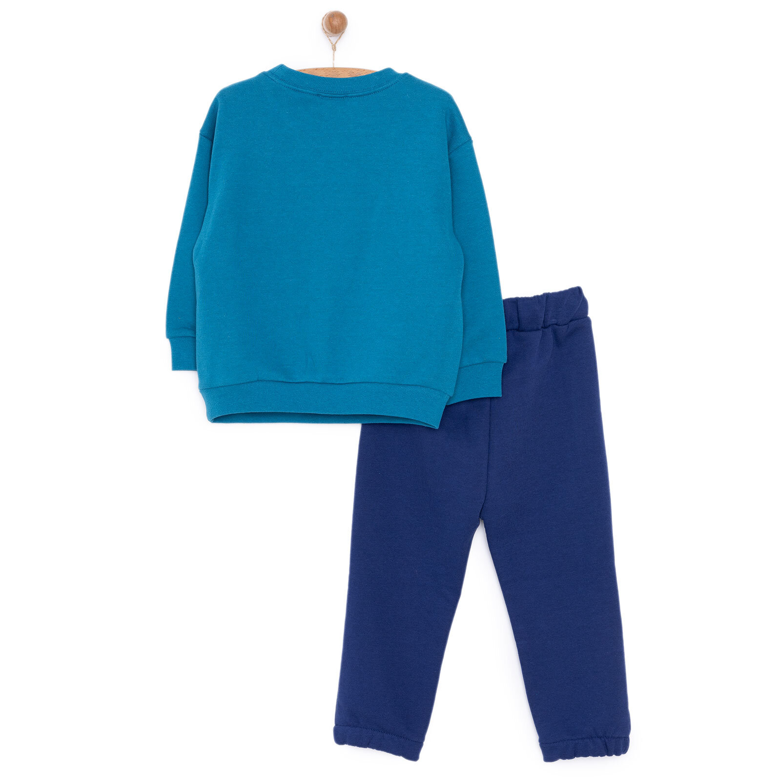 Erkek Bebek Eşofman Takım Şardonlu Kumaş Nordic Forest Bisiklet Yaka Uzun Kol Yeşil