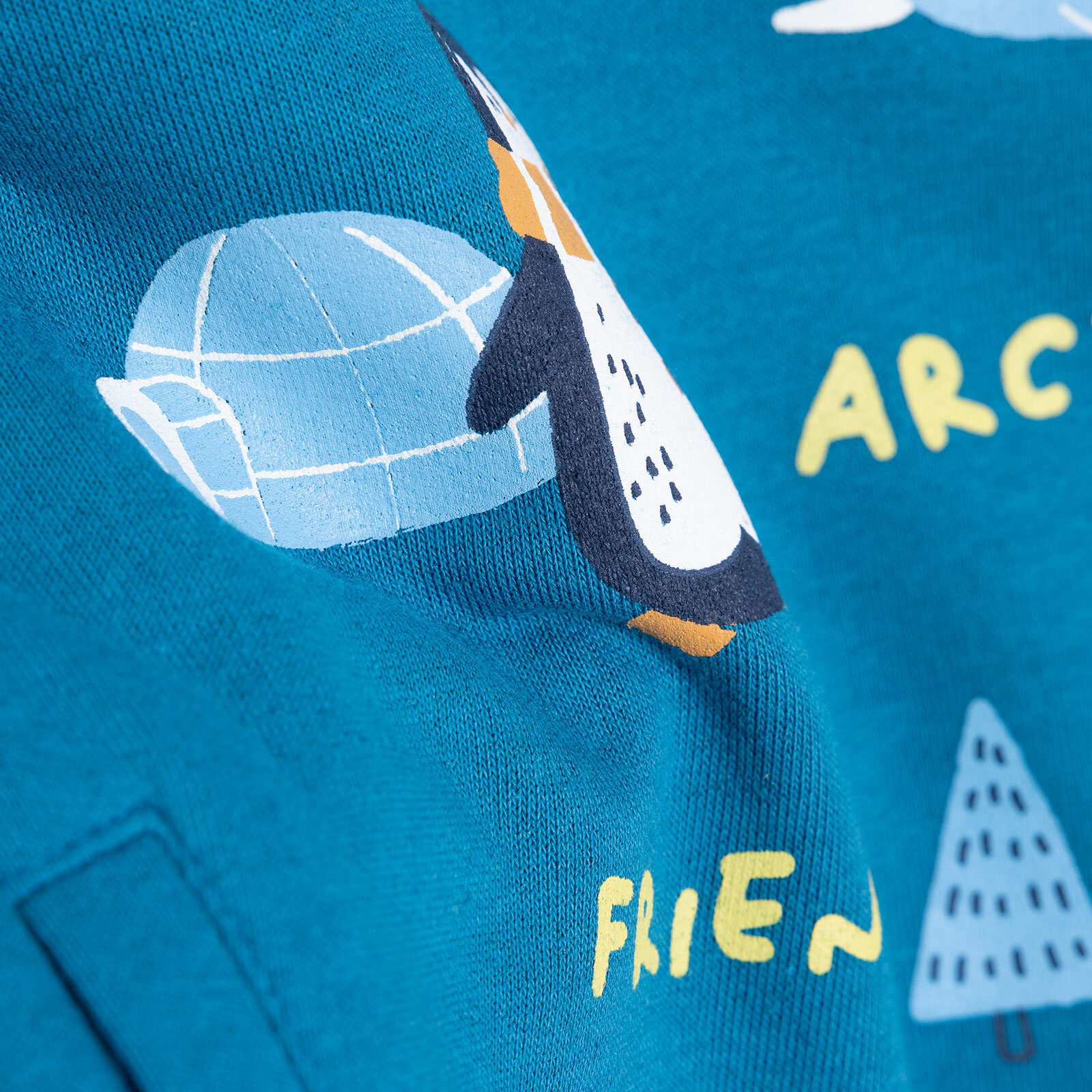 Erkek Bebek Eşofman Takım Şardonlu Kumaş Nordic Forest Bisiklet Yaka Uzun Kol Yeşil