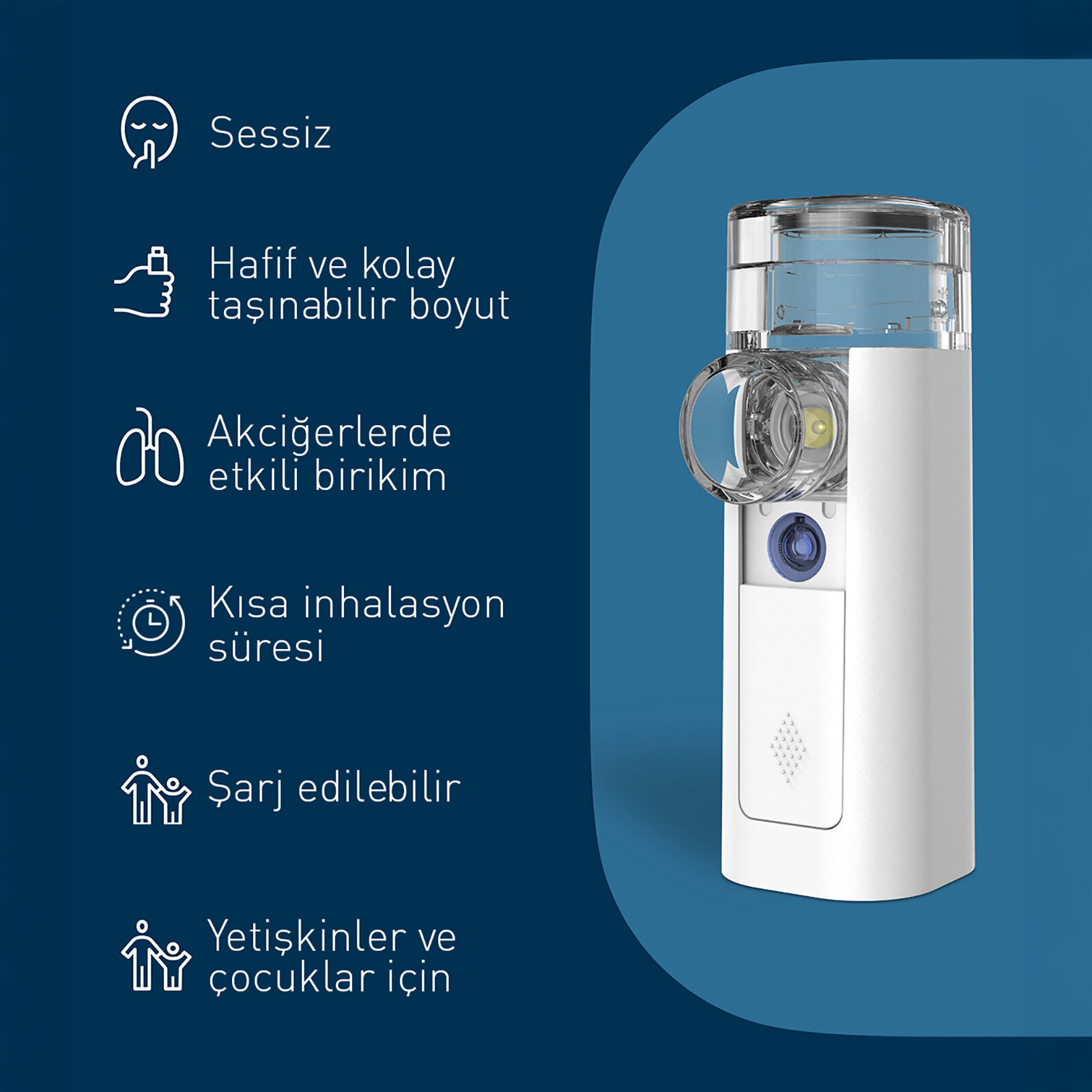 Mini Air 360+ Taşınabilir Mesh Nebulizator