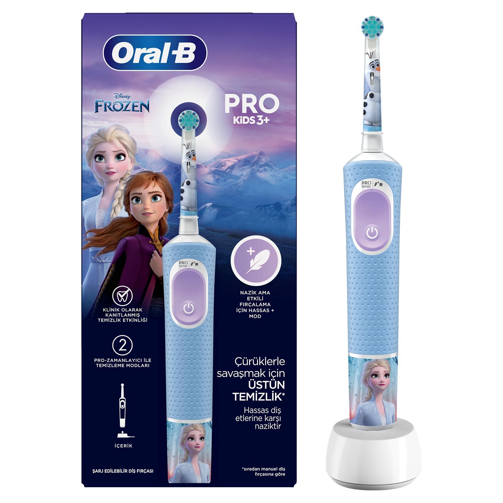 Oral B D100 Pro Çocuk Frozen Şarj Edilebilir Diş Fırçası