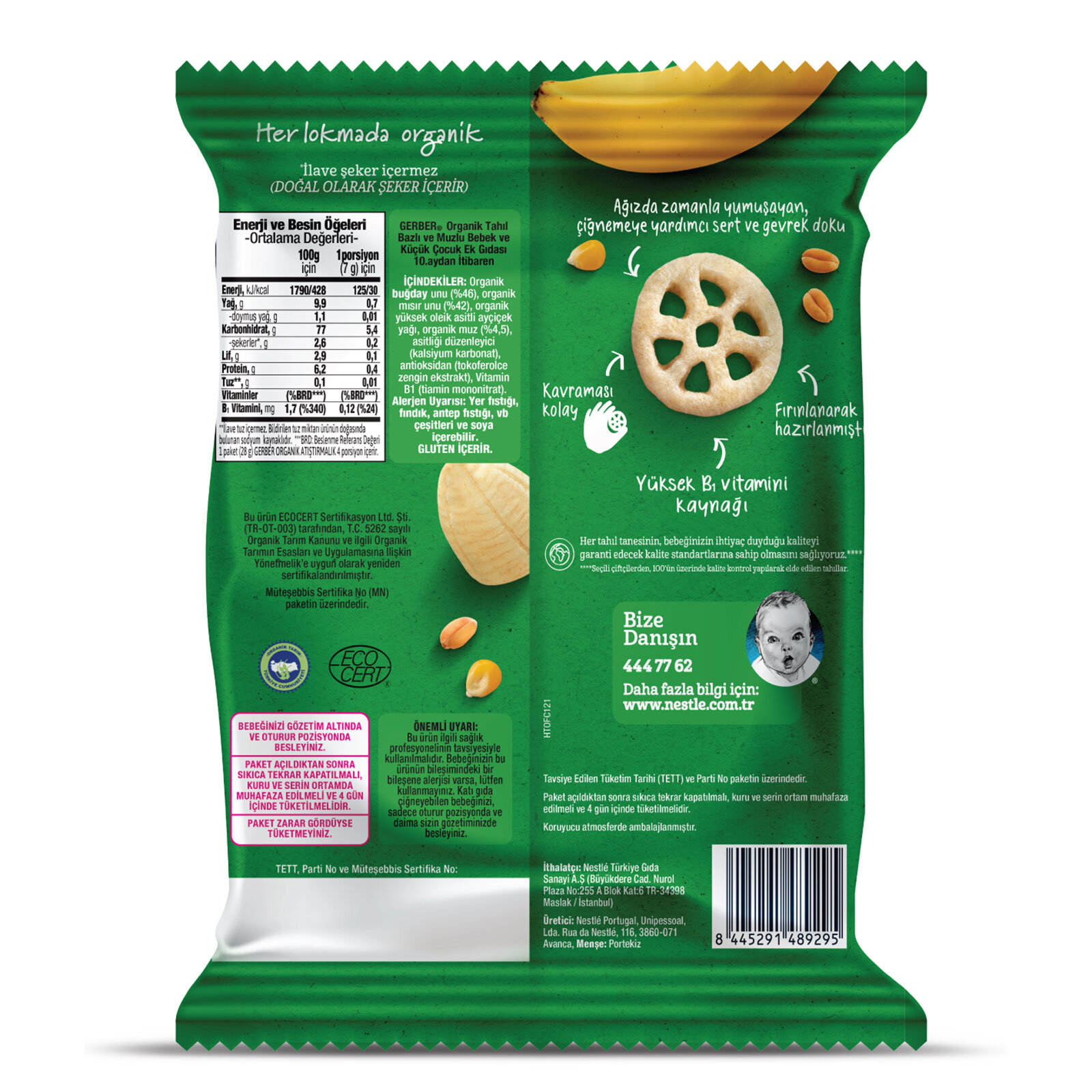 Organic Diş Tekerciği Gofret 28gr.