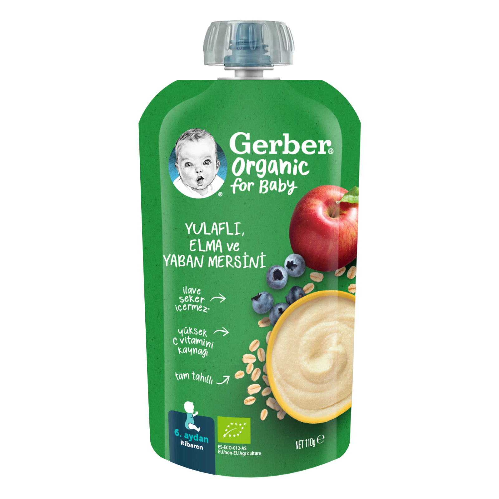 Organic Yulaflı Elma ve Yaban Mersini 110g​