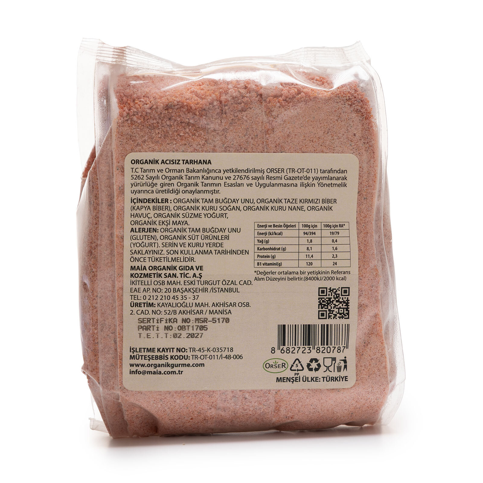 ORGANİK BEBEK TARHANASI 500 GR