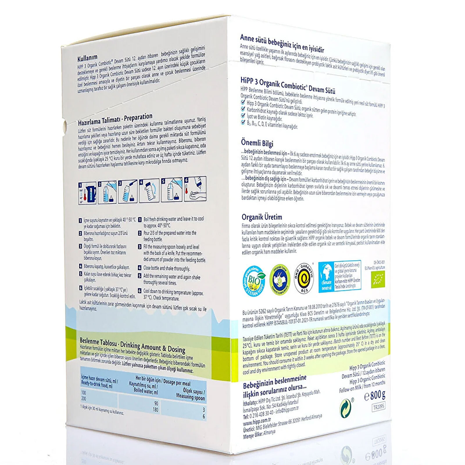 Organik Combiotic 3 Devam Sütü 2*800 gr.