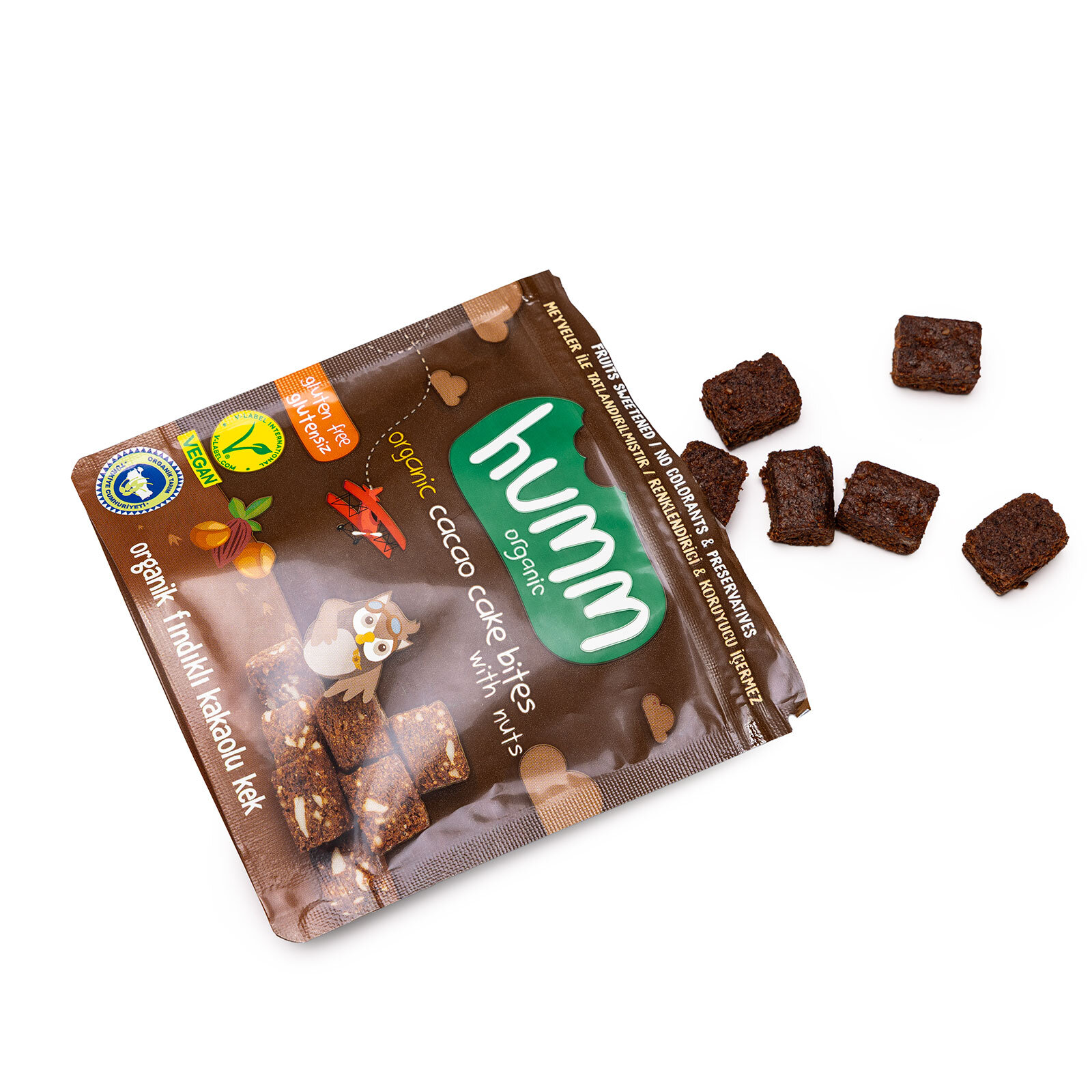 Organik Glutensiz Vegan Kakaolu ve Fındıklı Kek 30 gr