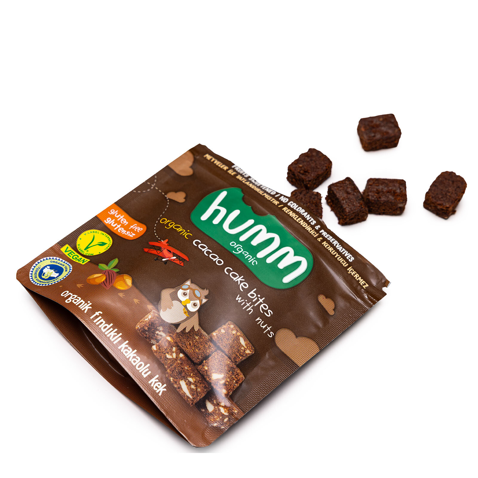 Organik Glutensiz Vegan Kakaolu ve Fındıklı Kek 30 gr