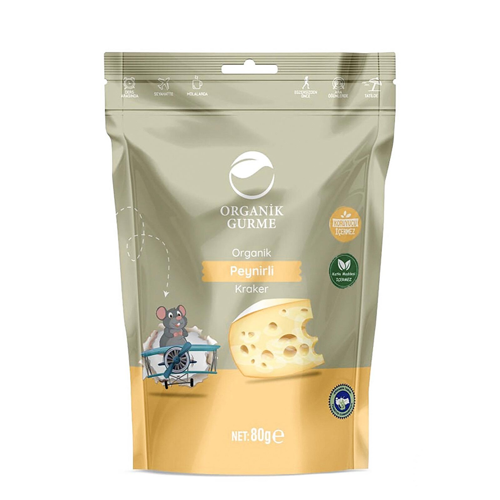 ORGANİK&nbsp; PEYNİRLİ KRAKER&nbsp; 80 GR