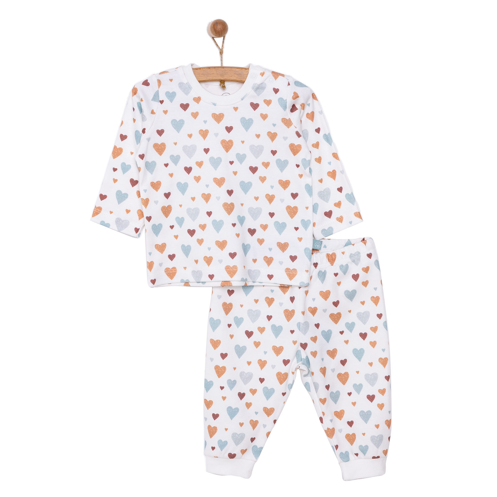 Kız Bebek Pijama Takım Organik Kumaş Çıtçıtlı Pambuliq Bisiklet Yaka Uzun Kollu Kız Bebek Pijama Takım Organik Kumaş Çıtçıtlı Pambuliq Bisiklet Yaka Uzun Kollu