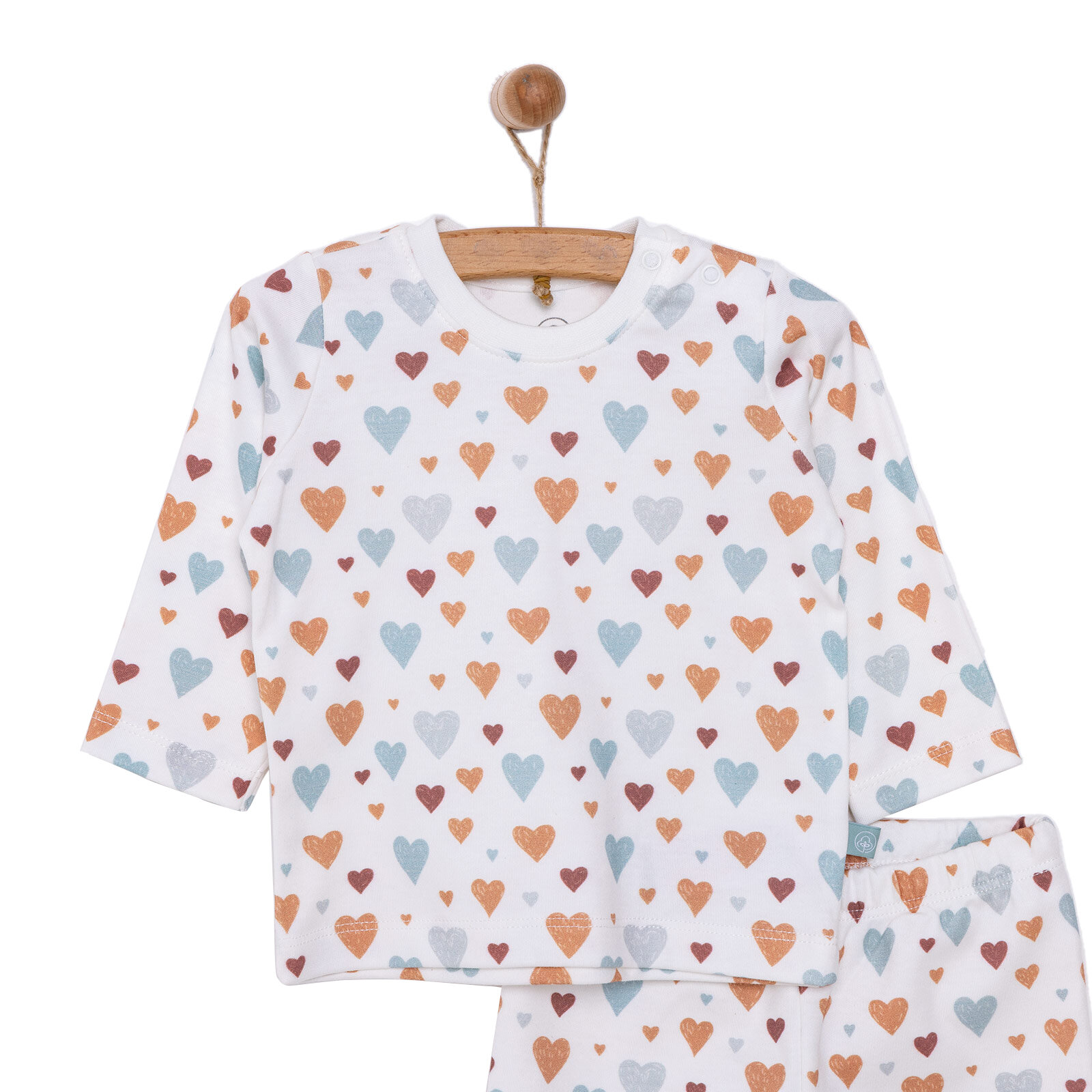 Kız Bebek Pijama Takım Organik Kumaş Çıtçıtlı Pambuliq Bisiklet Yaka Uzun Kollu Kız Bebek Pijama Takım Organik Kumaş Çıtçıtlı Pambuliq Bisiklet Yaka Uzun Kollu