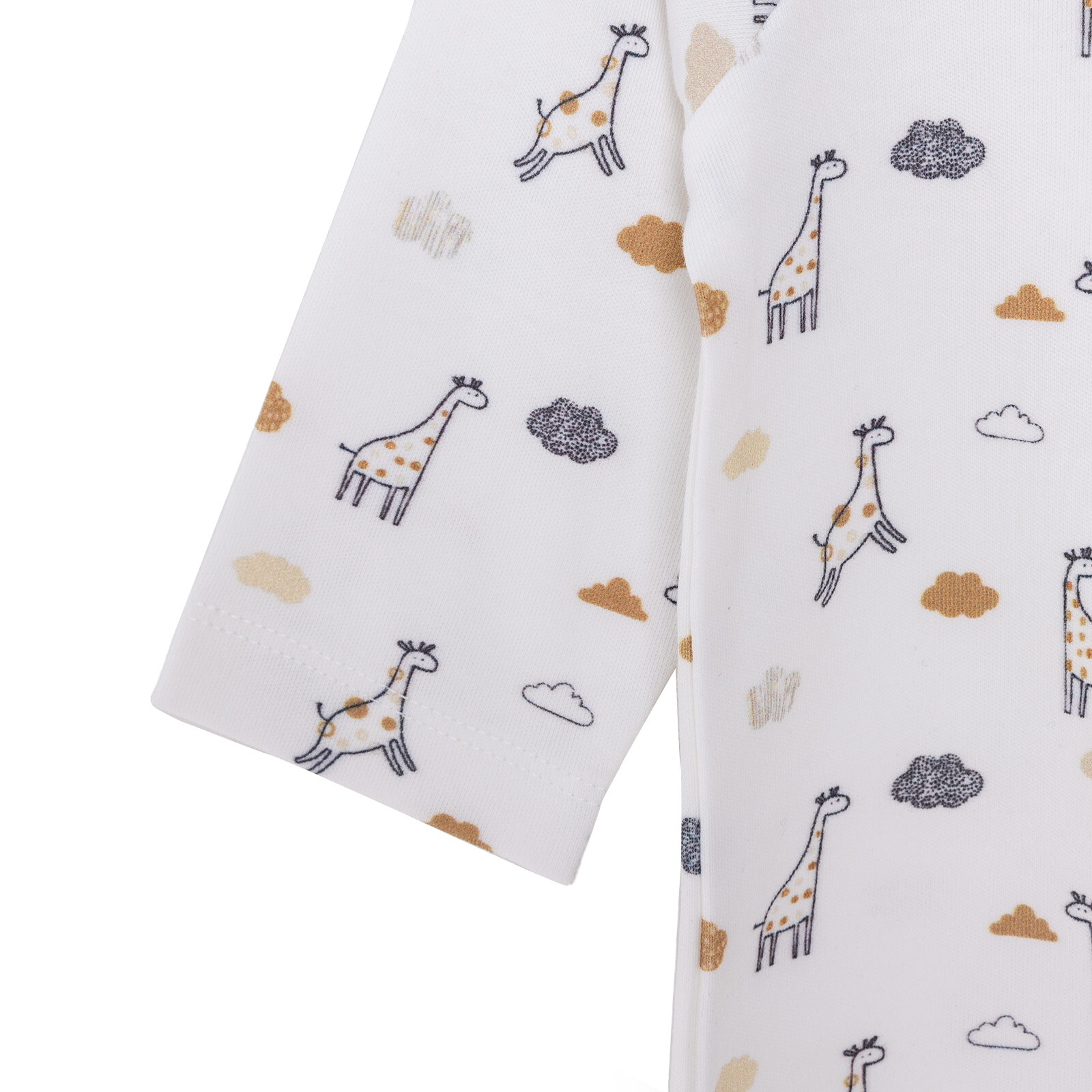 Unisex Bebek Organik Pijama Takım İnterlok Çıtçıtlı Pambuliq  Bisiklet Yaka Uzun Kol