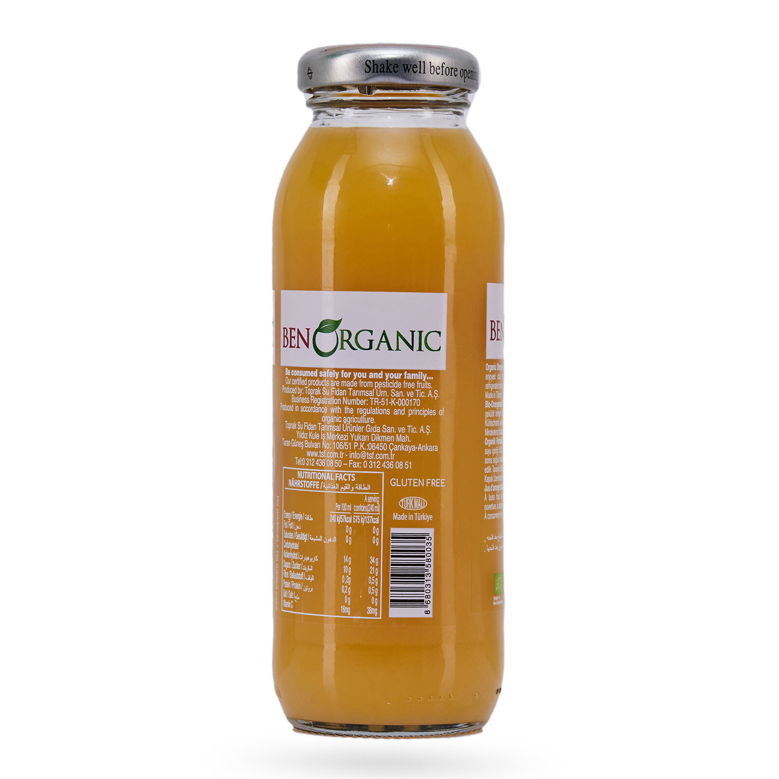 Organik Portakal Suyu 250 ml