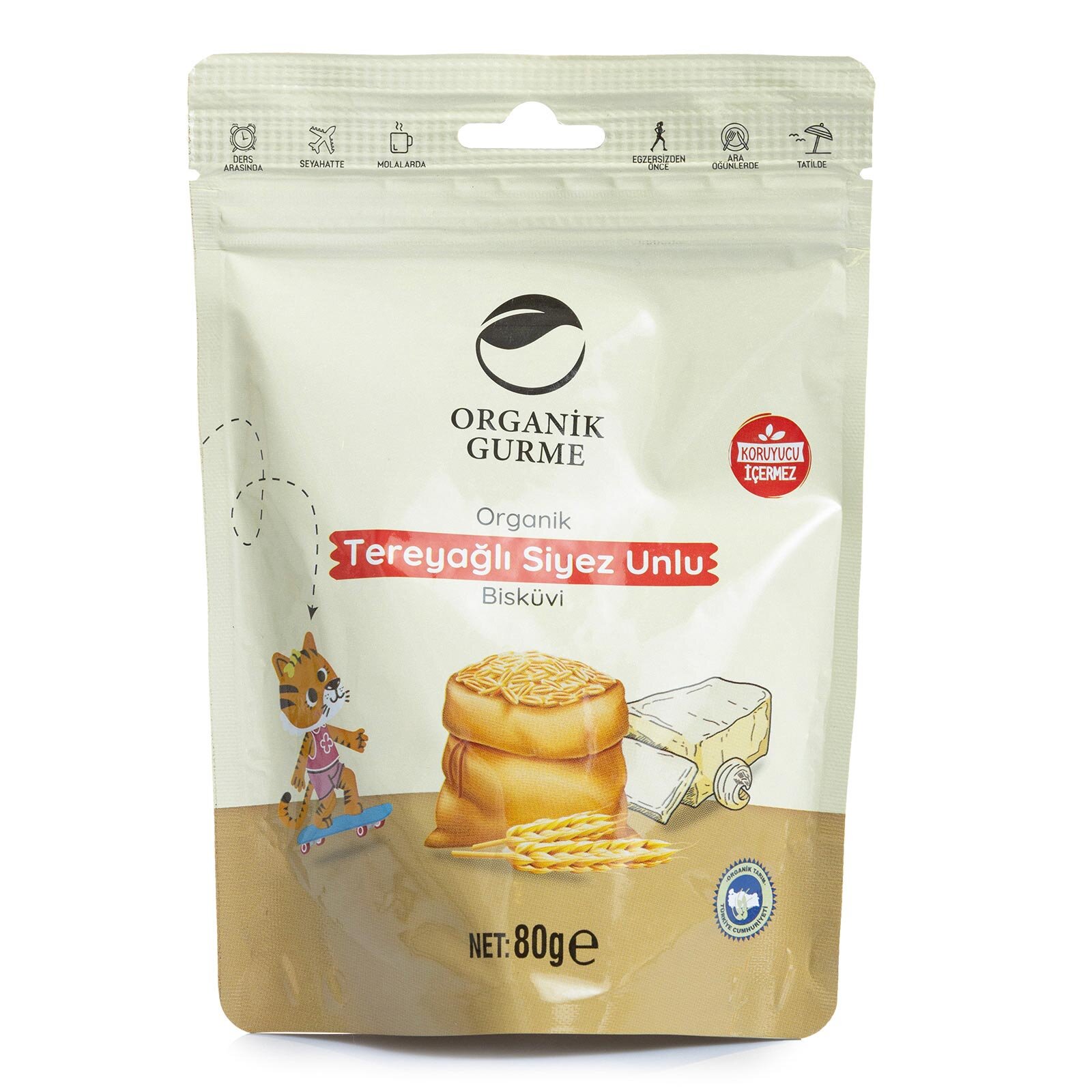 ORGANİK TEREYAĞLI SİYEZ UNLU BİSKÜVİ&nbsp;80 GR