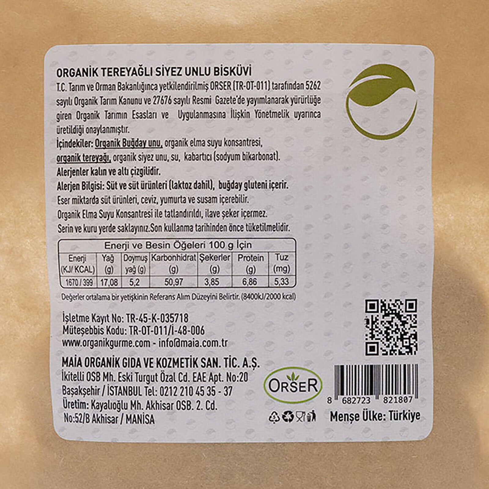 ORGANİK TEREYAĞLI SİYEZ UNLU BİSKÜVİ 80 GR ORGANİK TEREYAĞLI SİYEZ UNLU BİSKÜVİ 80 GR