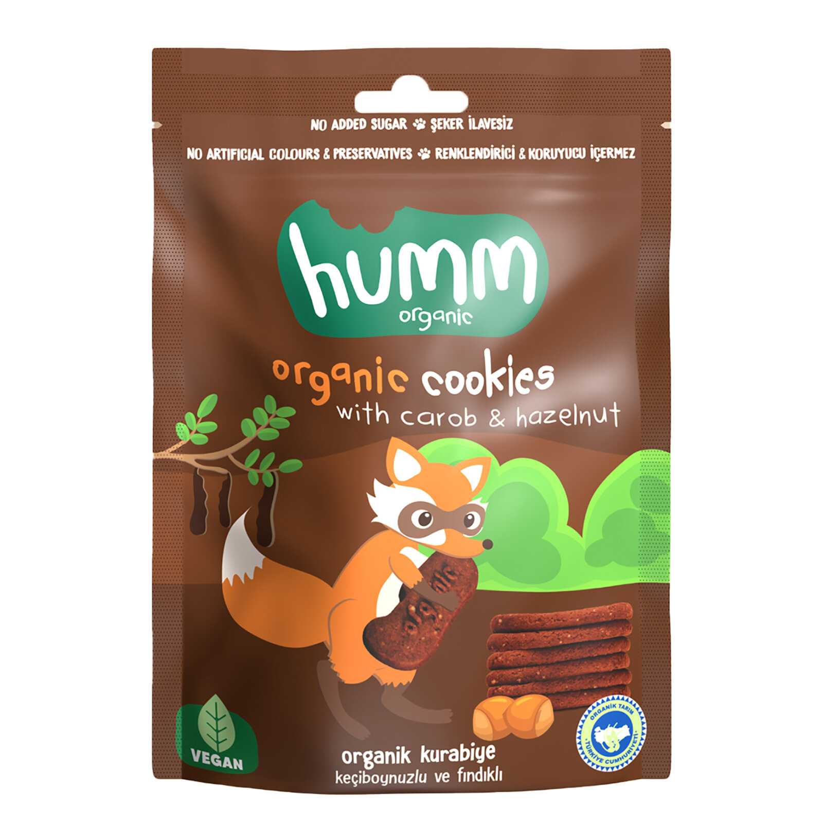 Organik Vegan Keçiboynuzlu ve Fındıklı Kurabiye 55 gr