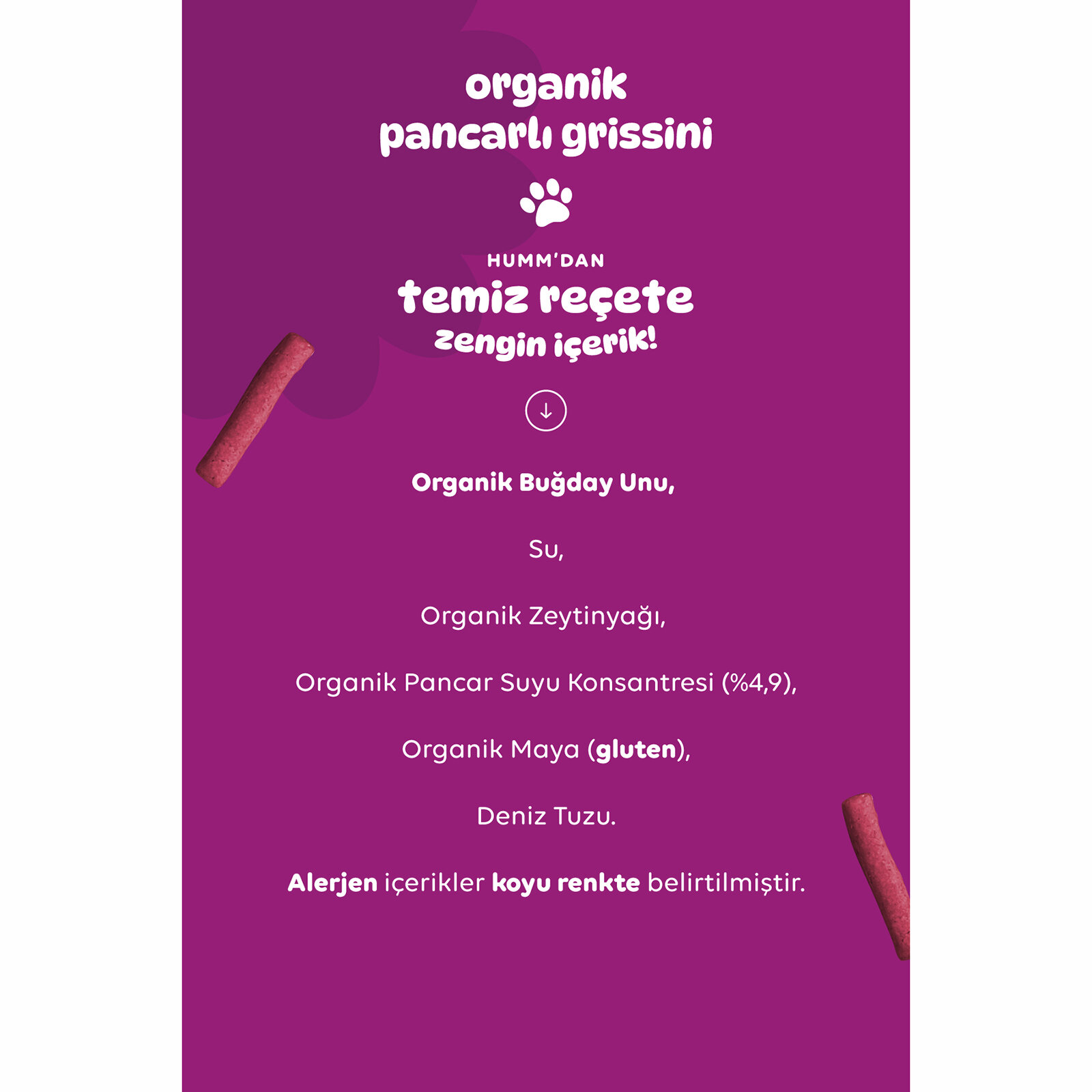humm organic Organik Vegan Pancarlı Grissini 55 gr - ebebek