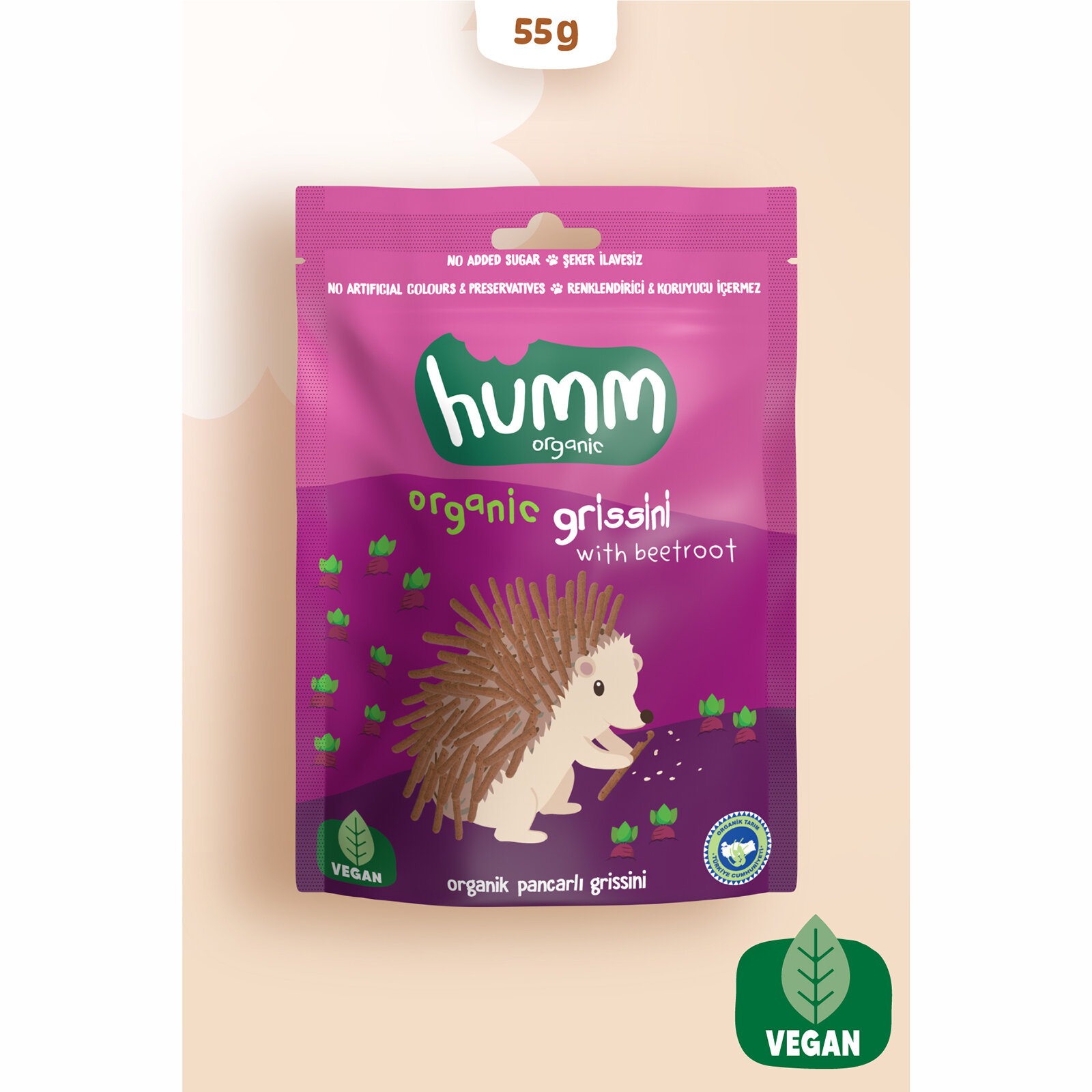 Organik Vegan Pancarlı Grissini 55 gr Organik Vegan Pancarlı Grissini 55 gr