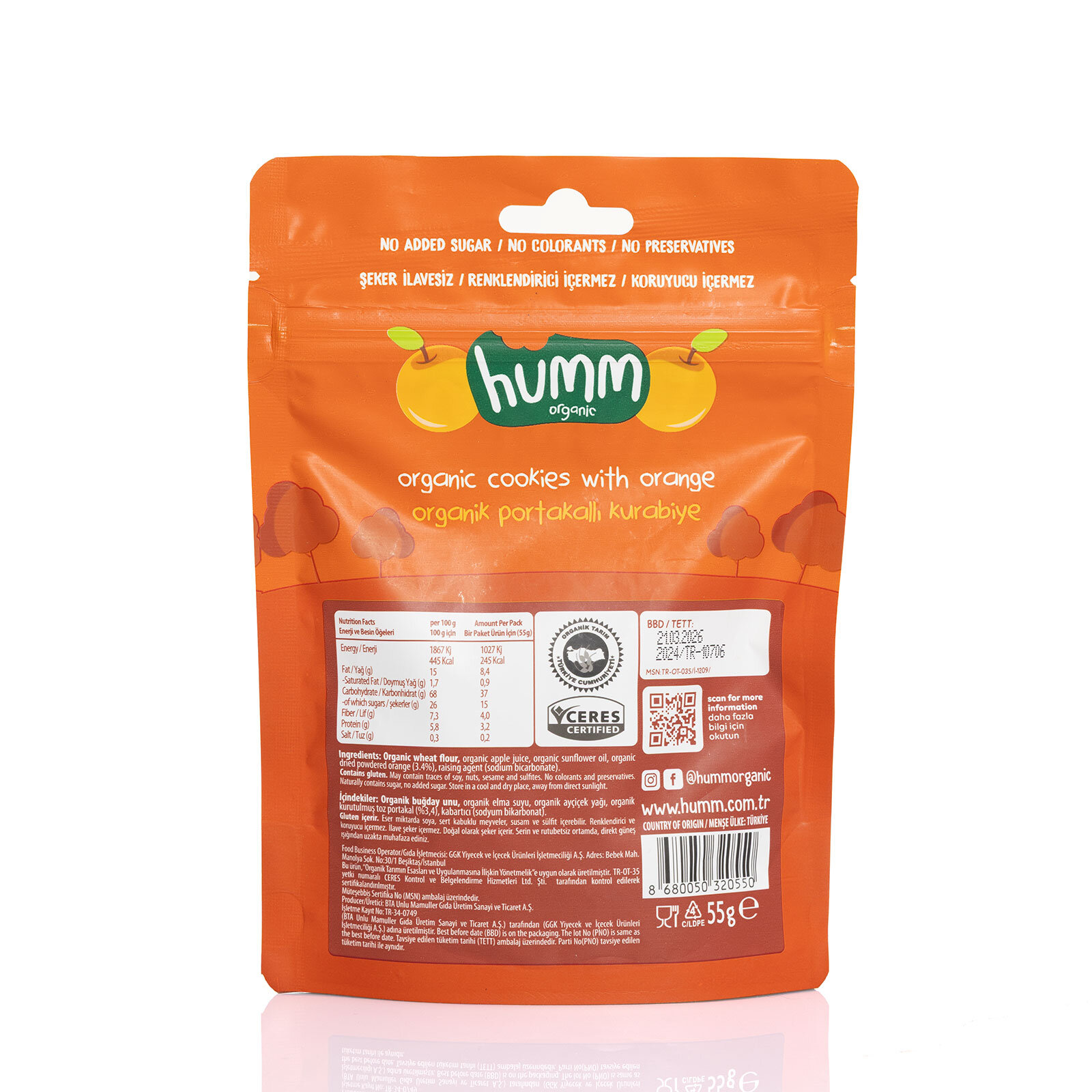 Organik Vegan Portakal Kurabiye 55 gr Organik Vegan Portakal Kurabiye 55 gr