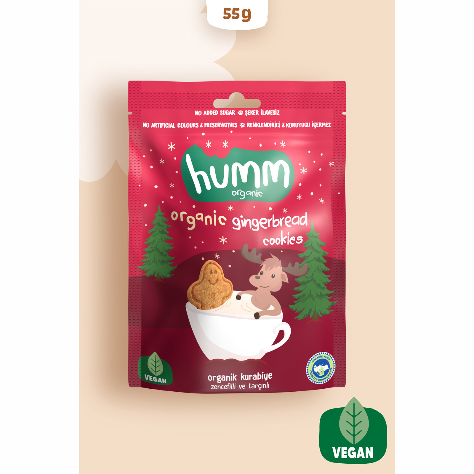 Organik Vegan Zencefilli ve Tarçınlı Kurabiye 55 gr Organik Vegan Zencefilli ve Tarçınlı Kurabiye 55 gr