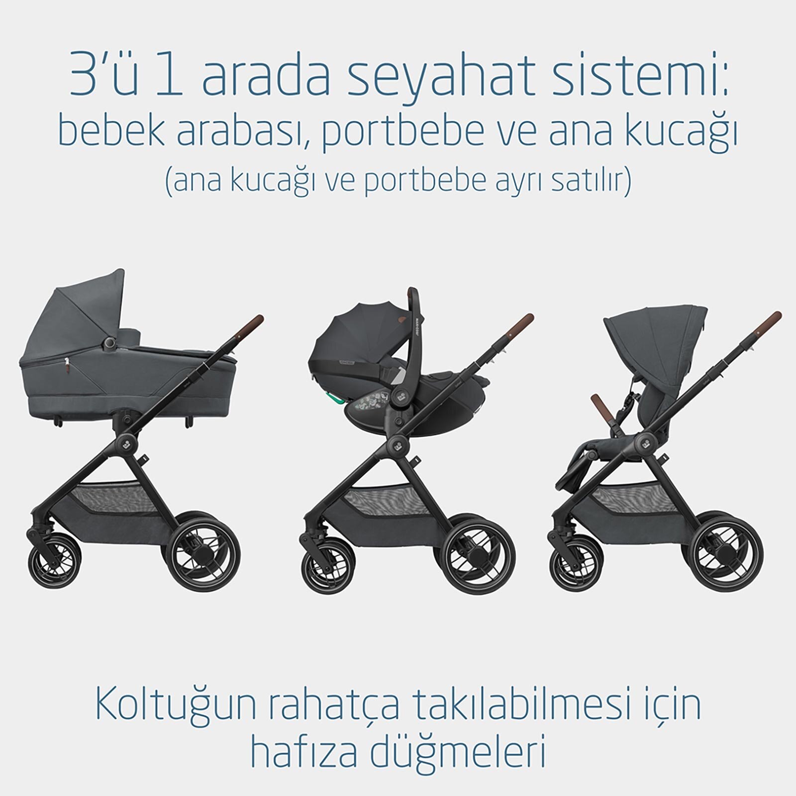 Oxford Çift Yönlü Seyahat Sistem Olabilen Bebek Arabası Twillic Graphite