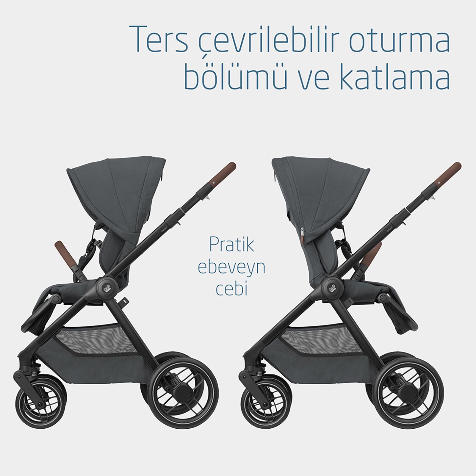 Oxford Çift Yönlü Seyahat Sistem Olabilen Bebek Arabası Twillic Graphite
