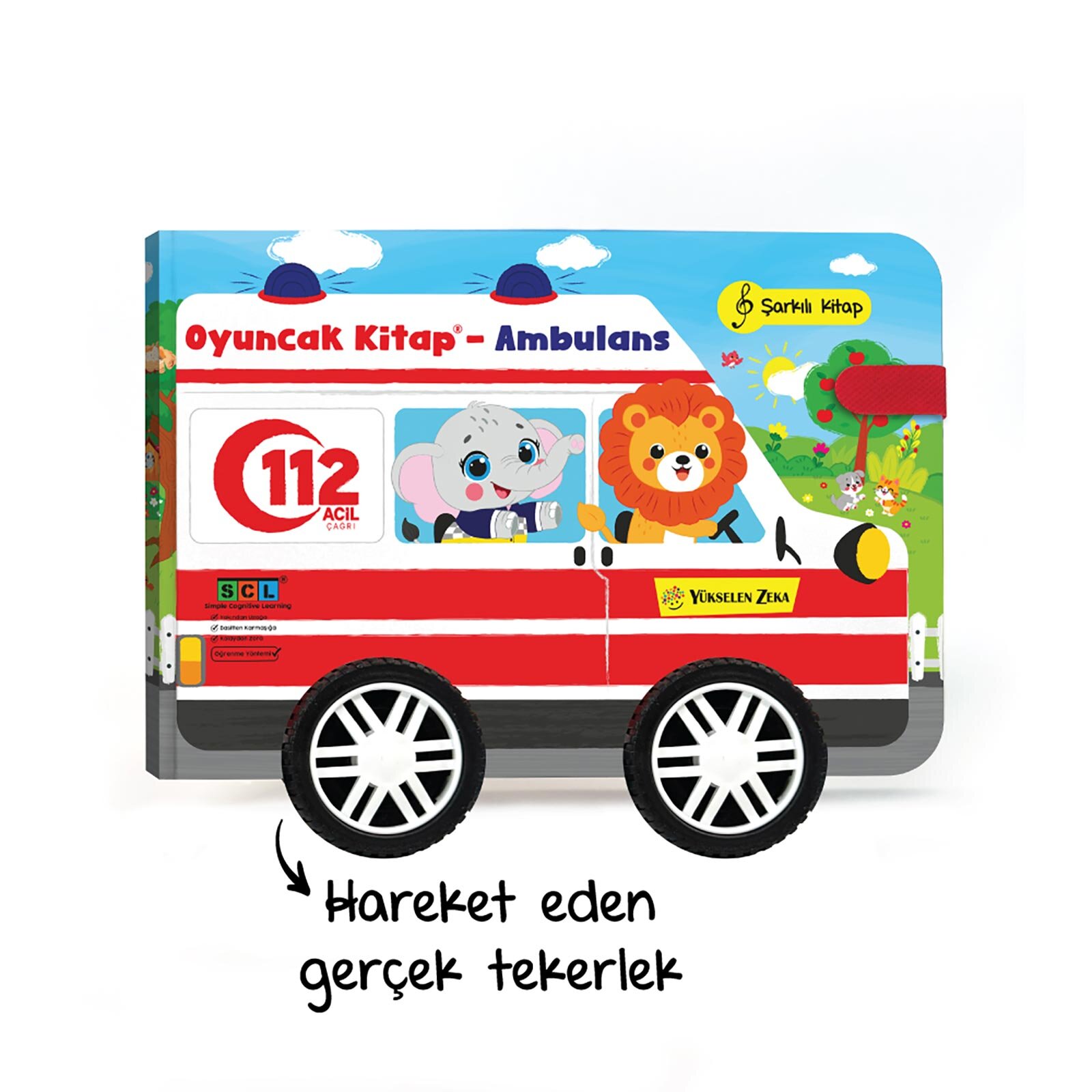 Oyuncak Kitap - Ambulans (Gerçek Tekerlekli)