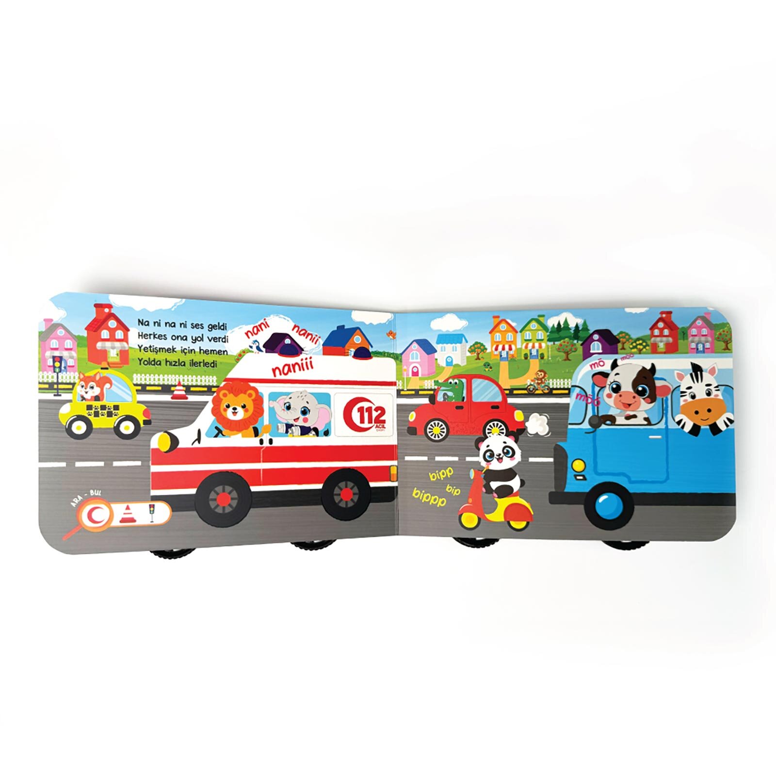 Oyuncak Kitap - Ambulans (Gerçek Tekerlekli)