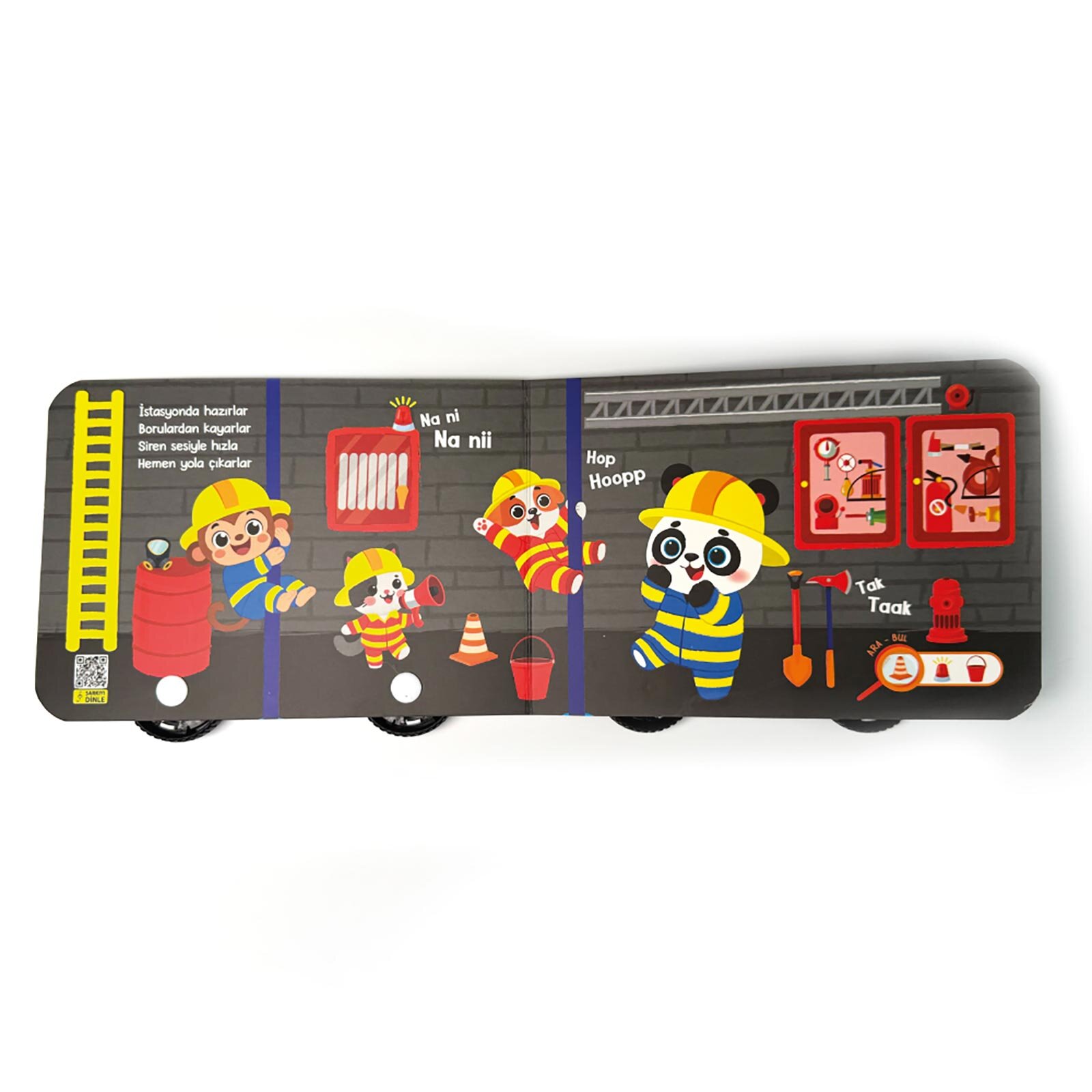 Oyuncak Kitap - İtfaiye (Gerçek Tekerlekli)