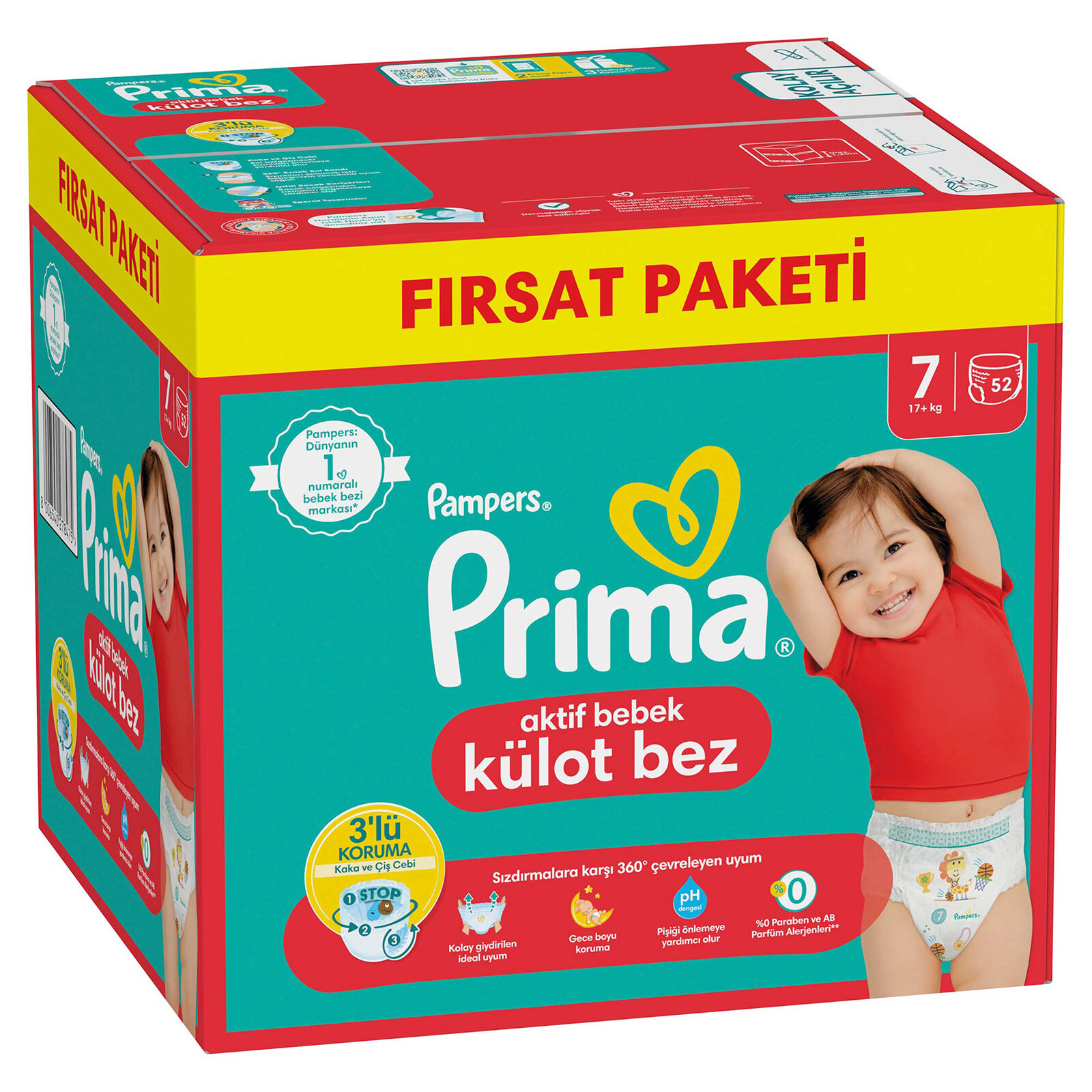 Külot Bebek Bezi Fırsat Paketi XXL 7 Beden 17 kg+ 52 Adet