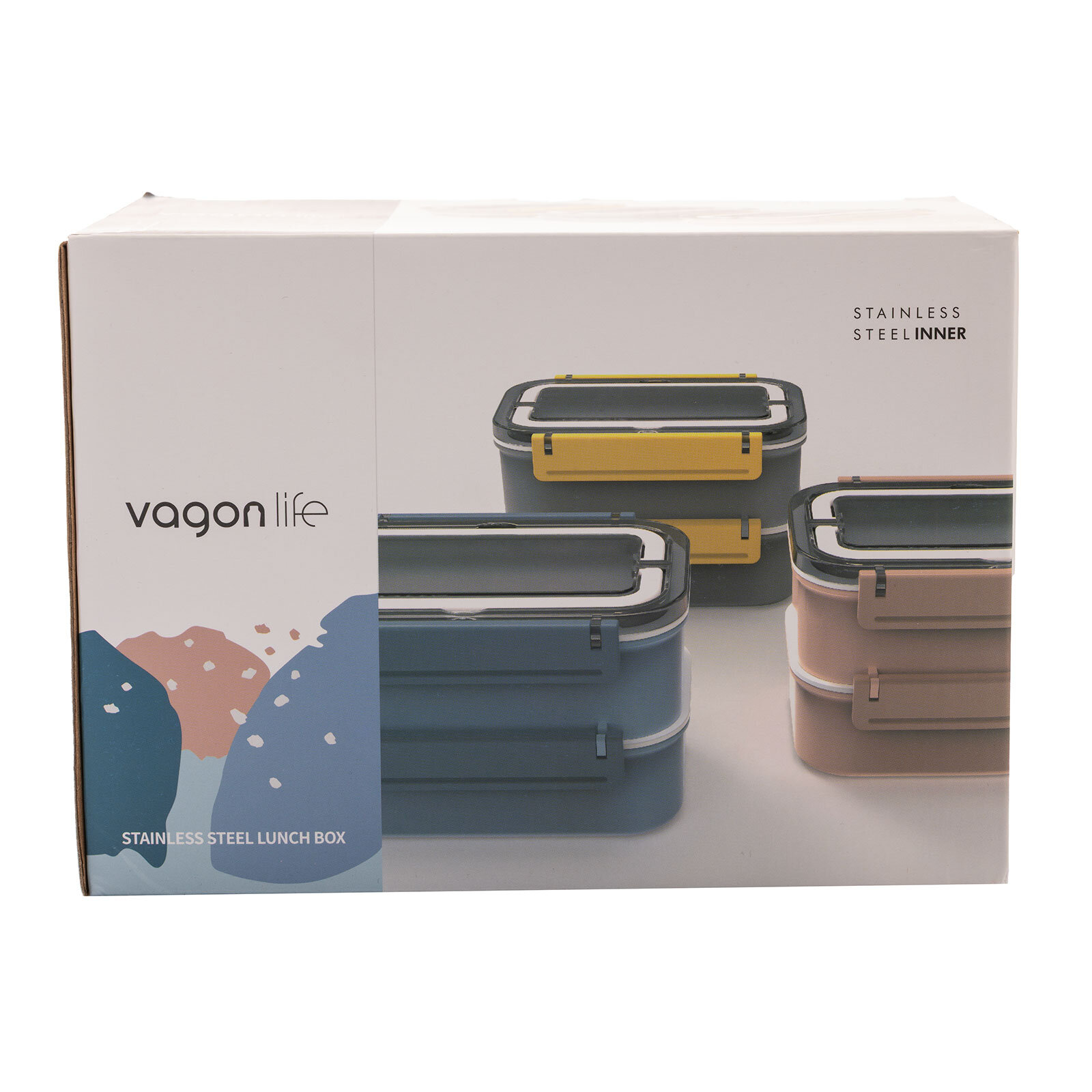 Paslanmaz Çelik 1600ml Lunch Box -Mavi