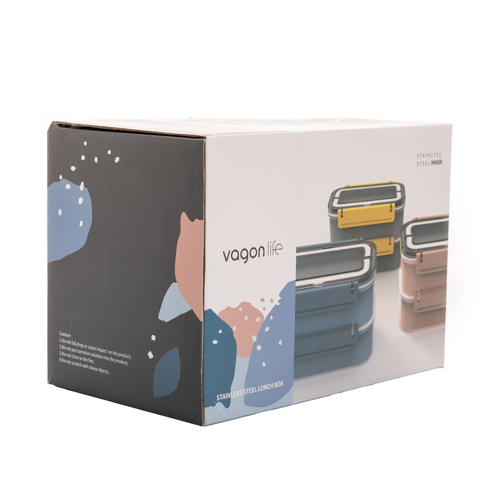 Paslanmaz Çelik 1600ml Lunch Box -Mavi