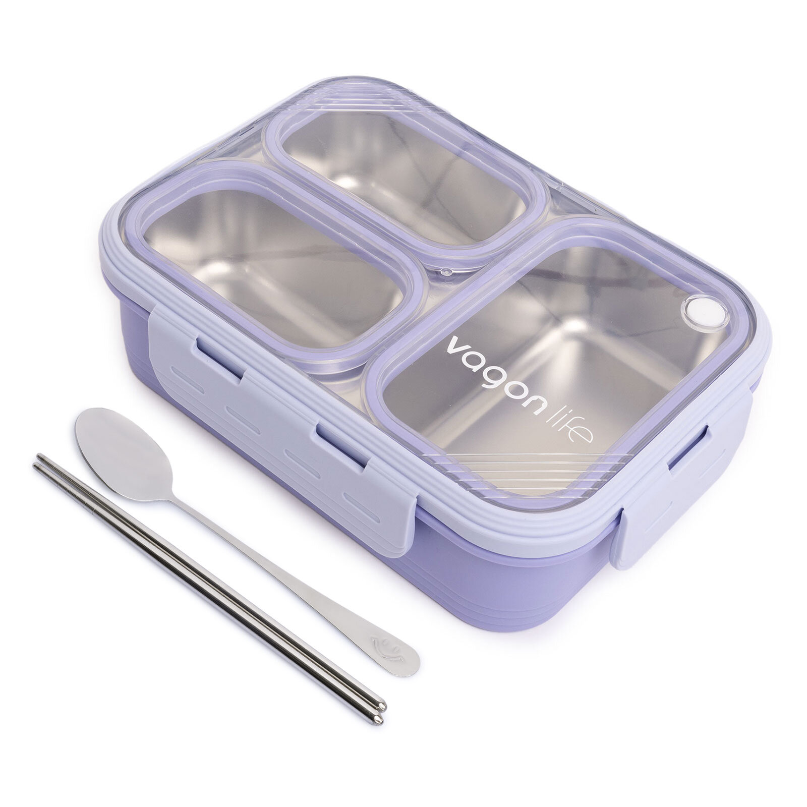 Paslanmaz Çelik 620ml Lunch Box-Lila