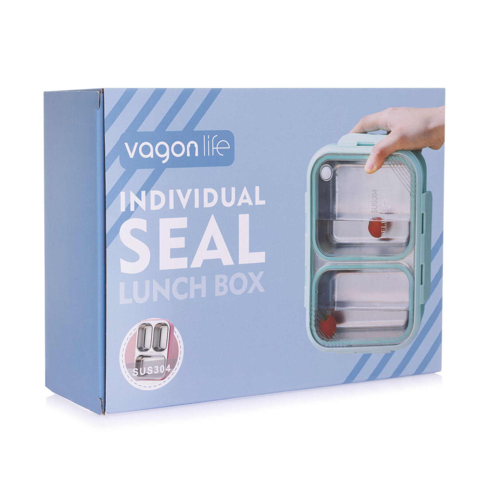 Paslanmaz Çelik 620ml Lunch Box-Yeşil