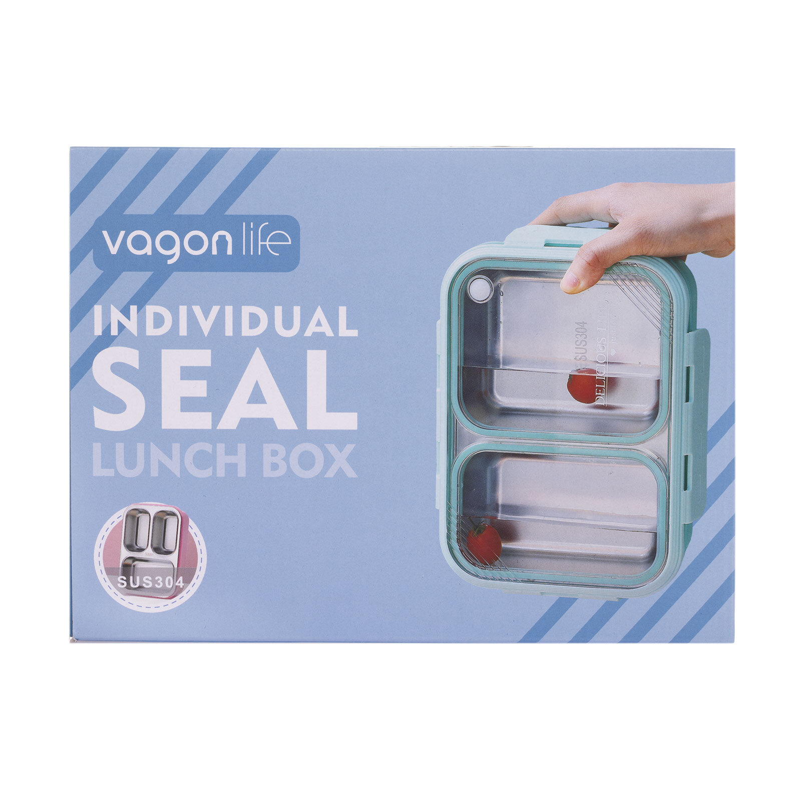 Paslanmaz Çelik 620ml Lunch Box-Yeşil