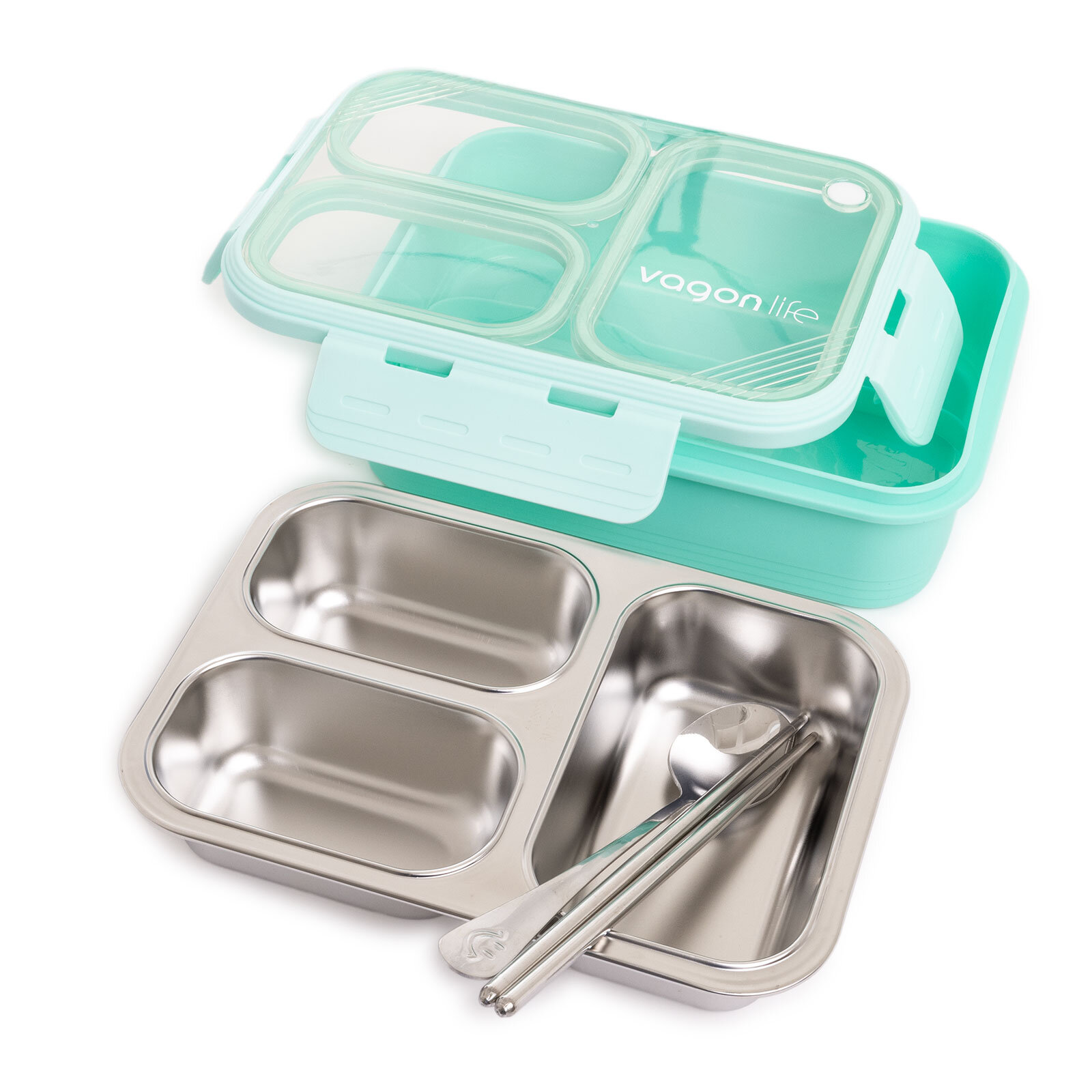 Paslanmaz Çelik 620ml Lunch Box-Yeşil