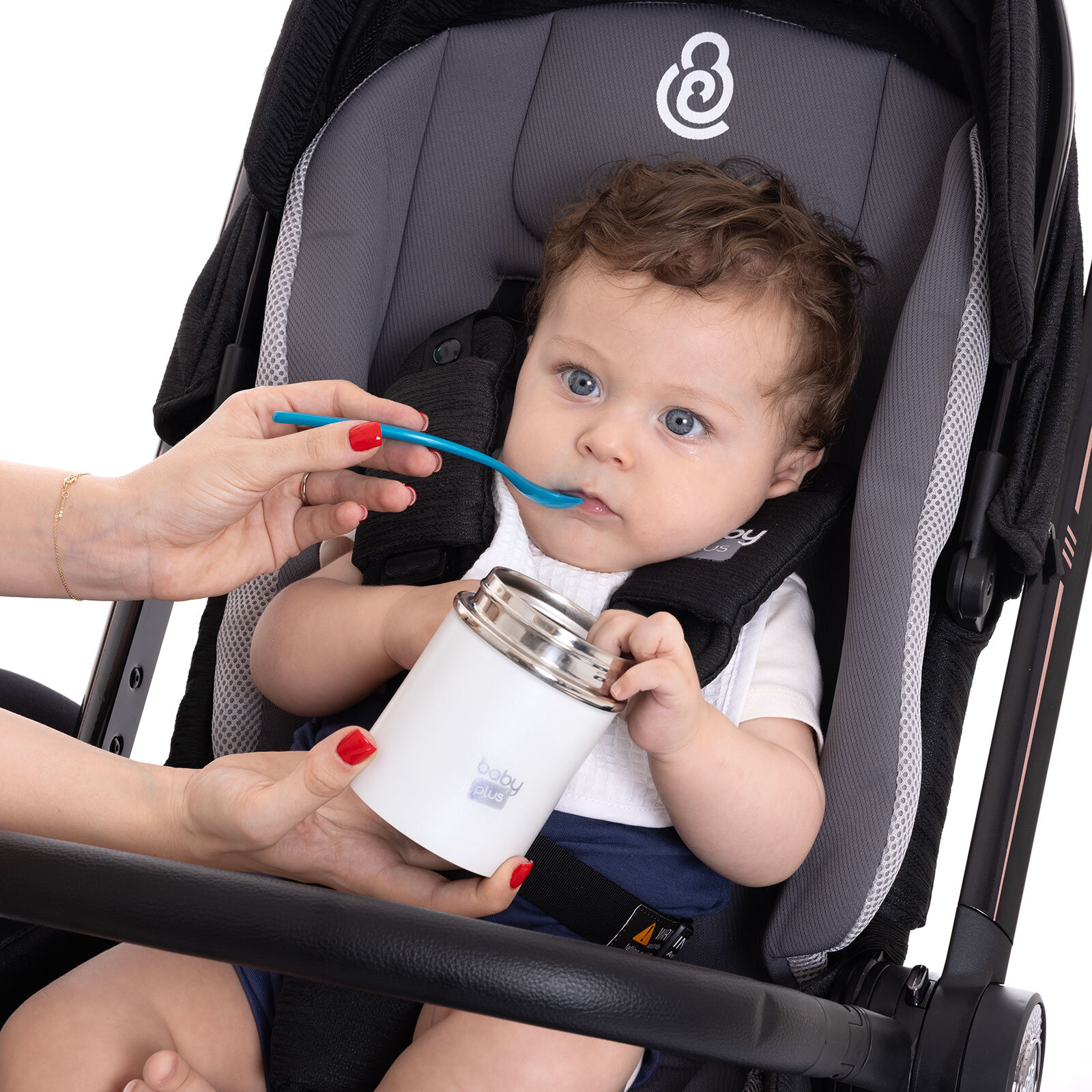  Paslanmaz Çelik Beyaz Bebek Mama Saklama Termosu 260 ml