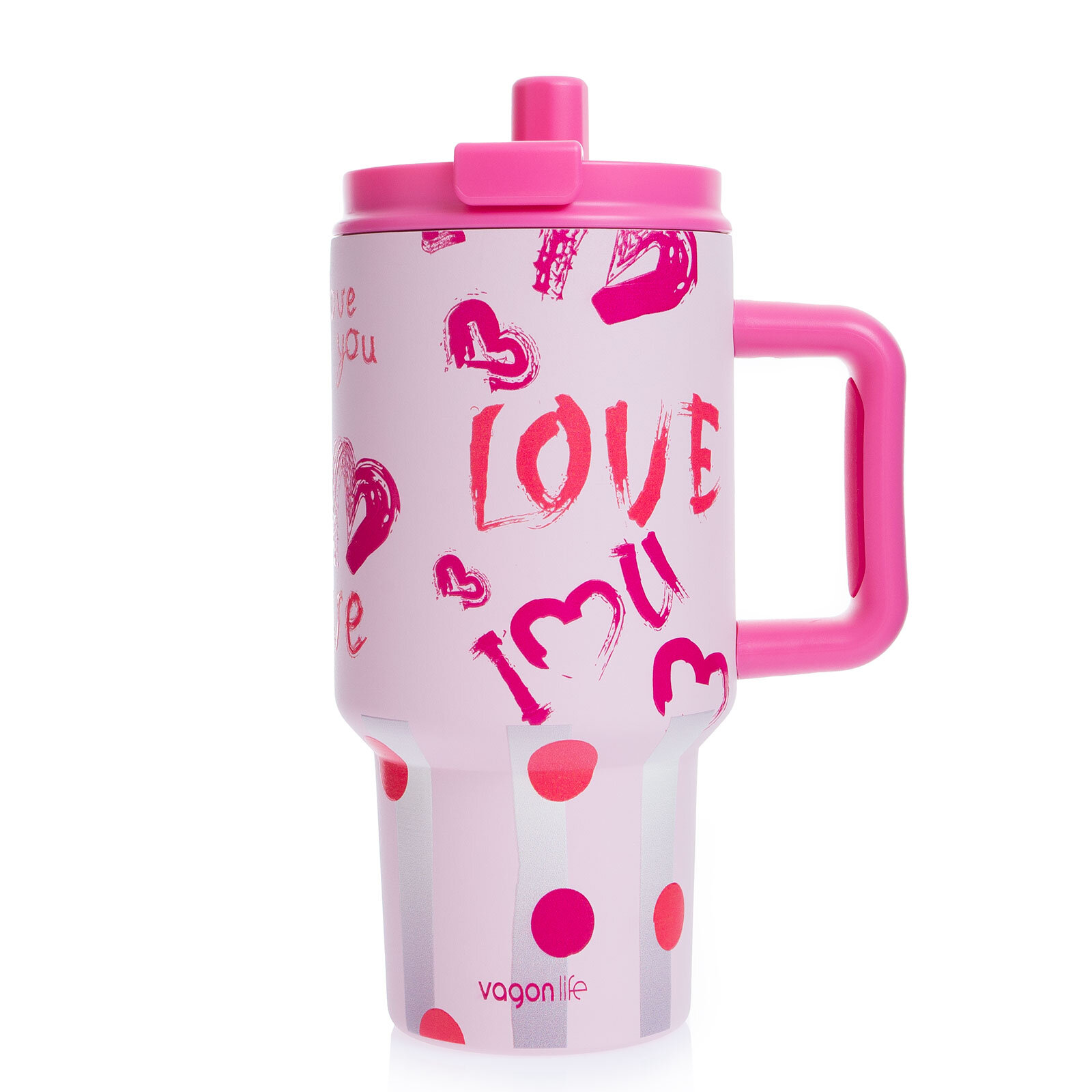 Paslanmaz Çelik Mug ve Matara Termos 800 ml Pembe