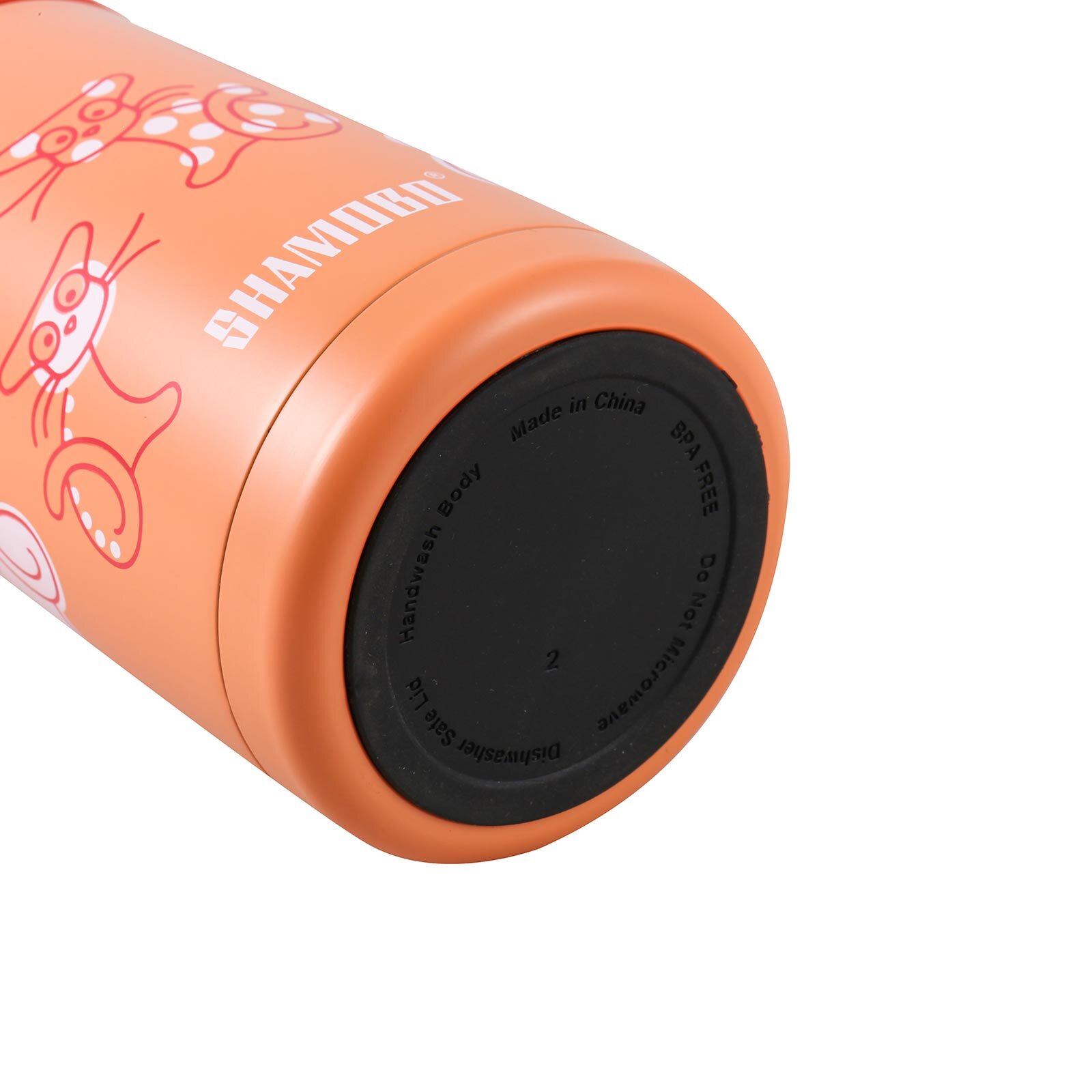 Shamobo Paslanmaz Çelik, Pipetli, Kilitlenebilir Çocuk Matarası 350 ml Turuncu