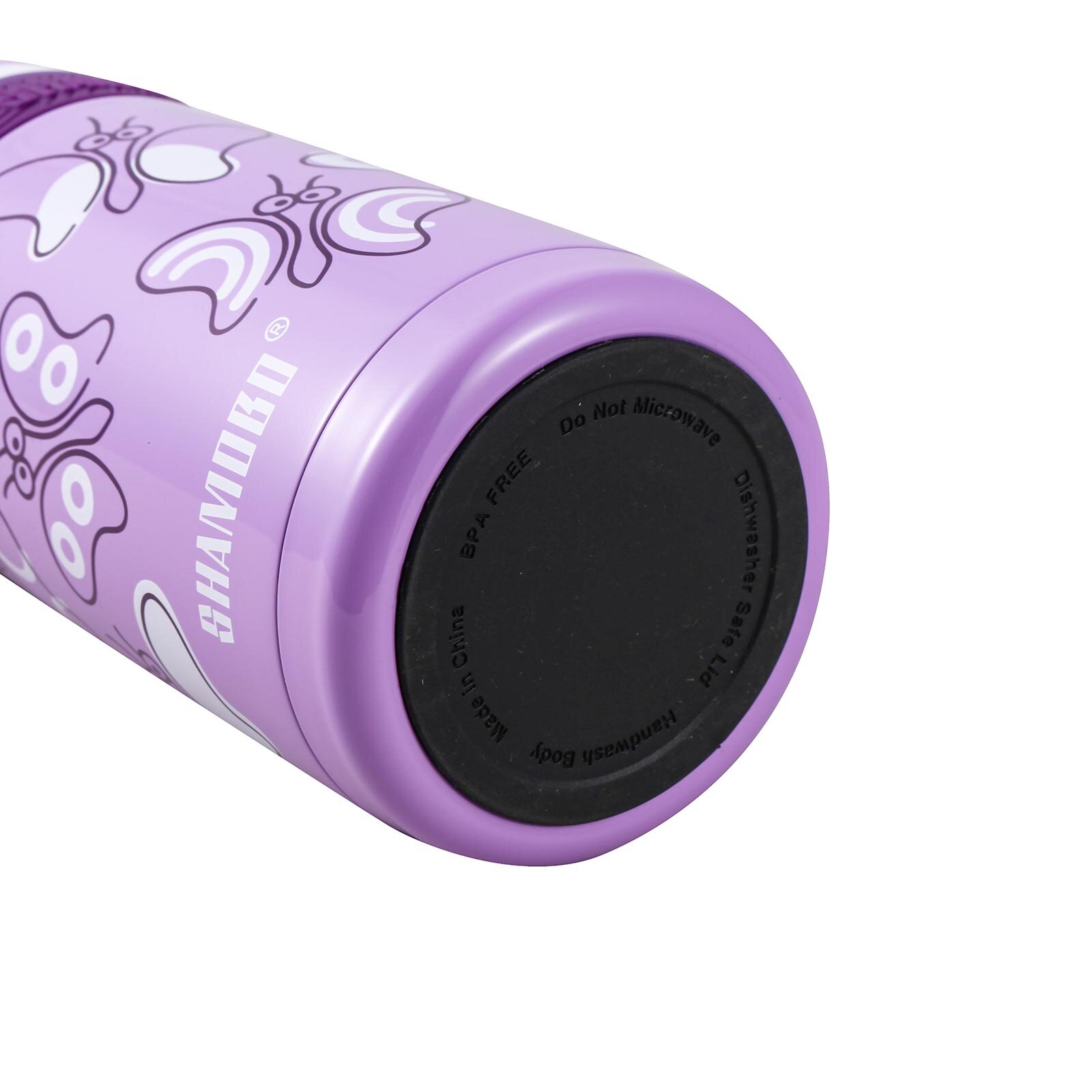 Shamobo Paslanmaz Çelik, Pipetli,Kilitlenebilir Çocuk Matarası 350 ml Mor