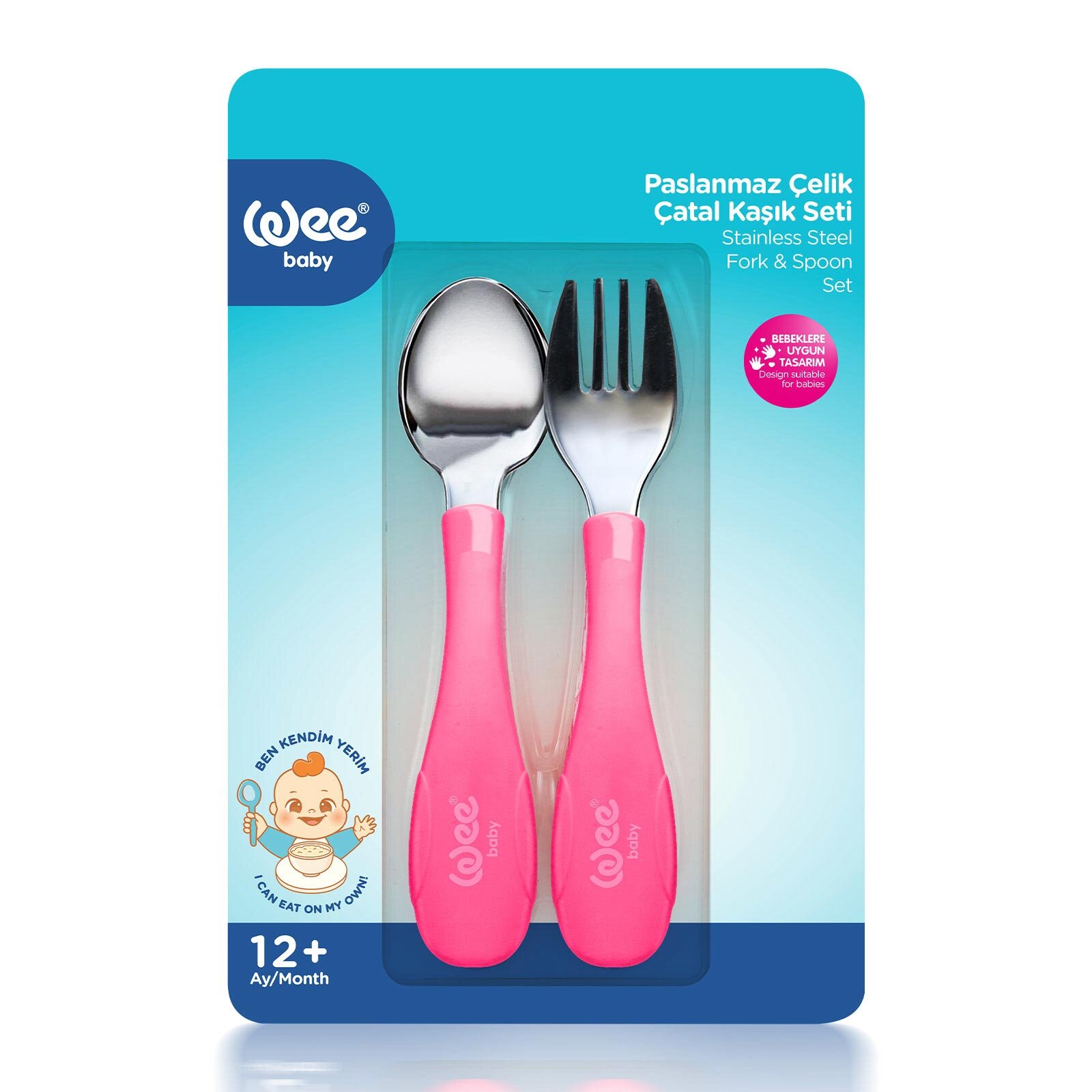 Paslanmz Çelik Çatal Kaşık Seti Pembe Paslanmz Çelik Çatal Kaşık Seti Pembe